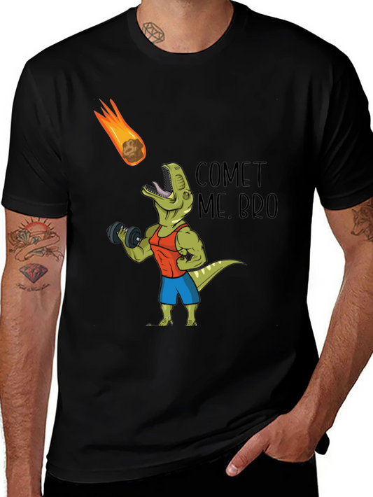 Comet Me Bro T-Shirt: Dino Workout Black Tee