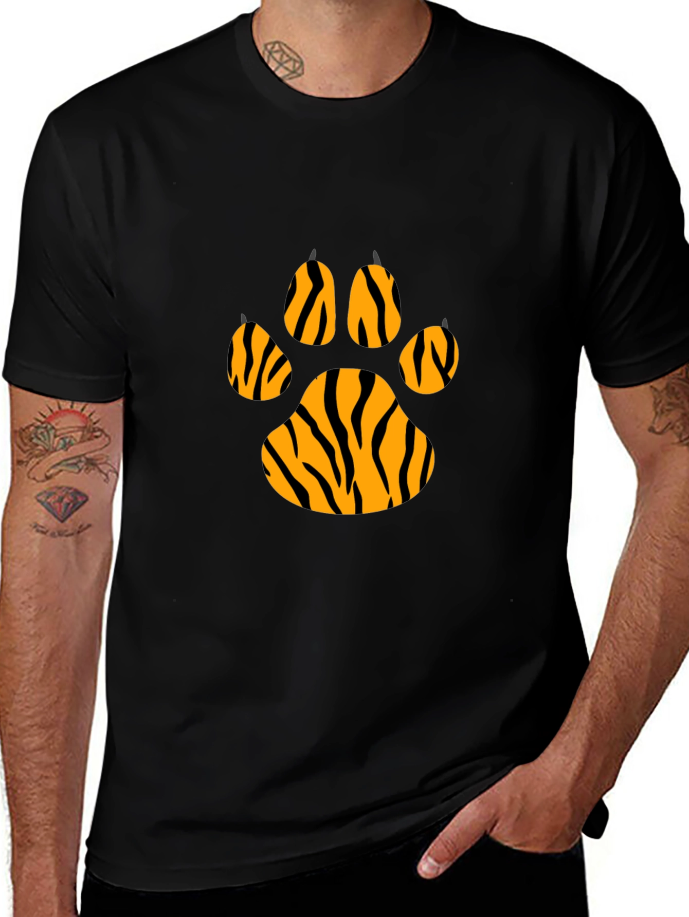 Tiger Paw Print T-Shirt - Cool Animal Graphic Tee