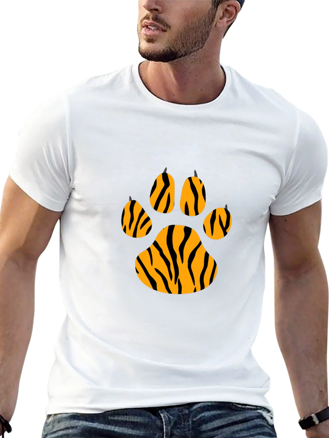 Tiger Paw Print T-Shirt - Cool Animal Graphic Tee
