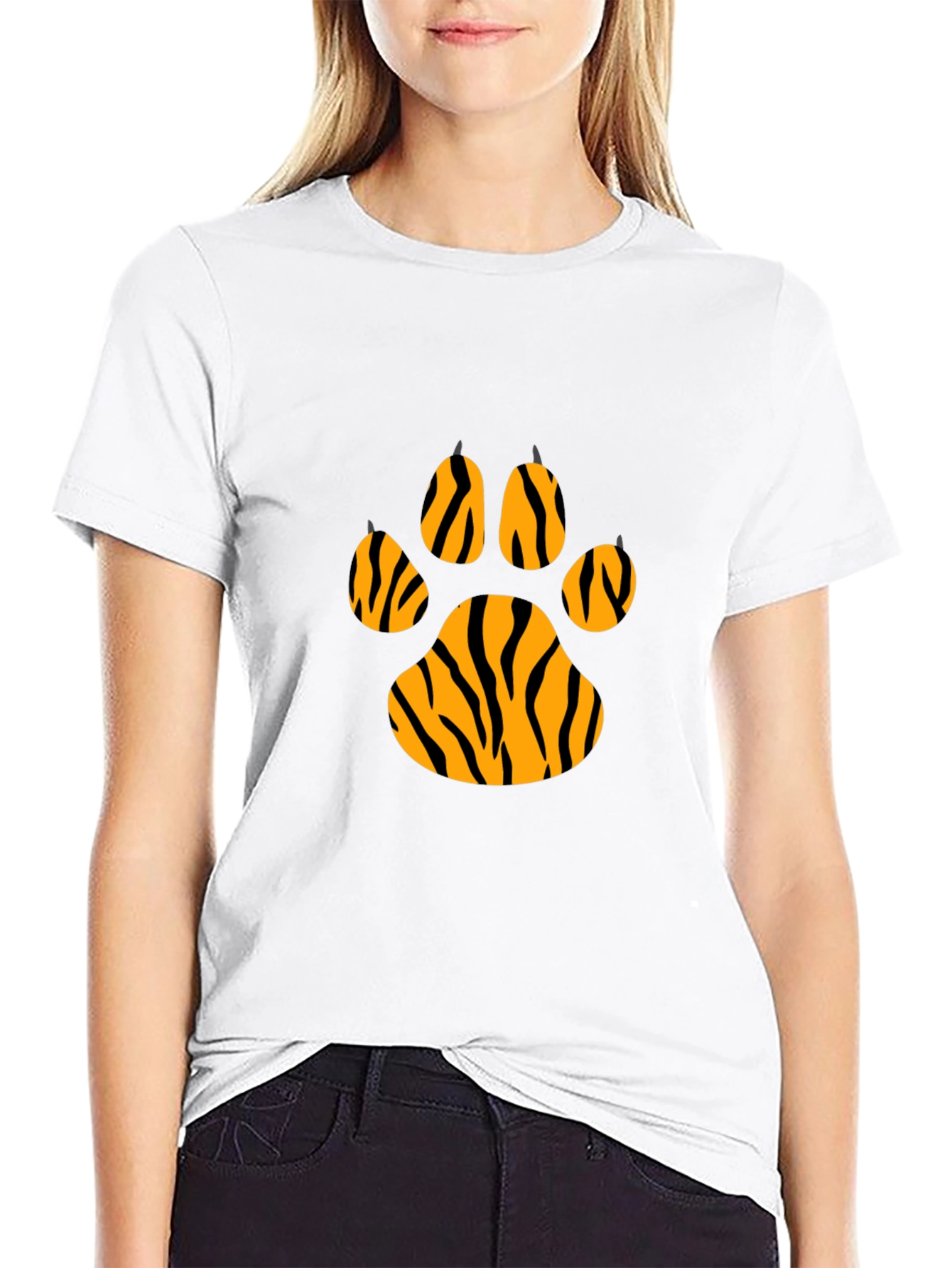 Tiger Paw Print T-Shirt - Cool Animal Graphic Tee