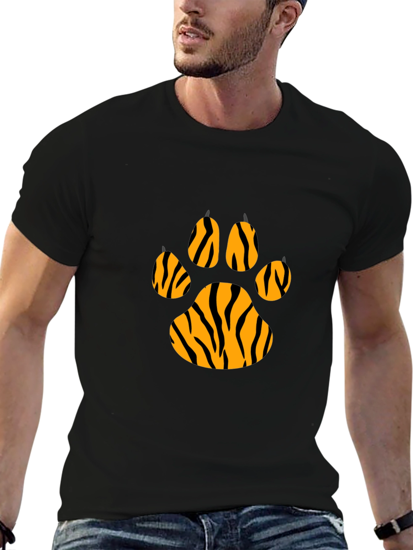 Tiger Paw Print T-Shirt - Cool Animal Graphic Tee
