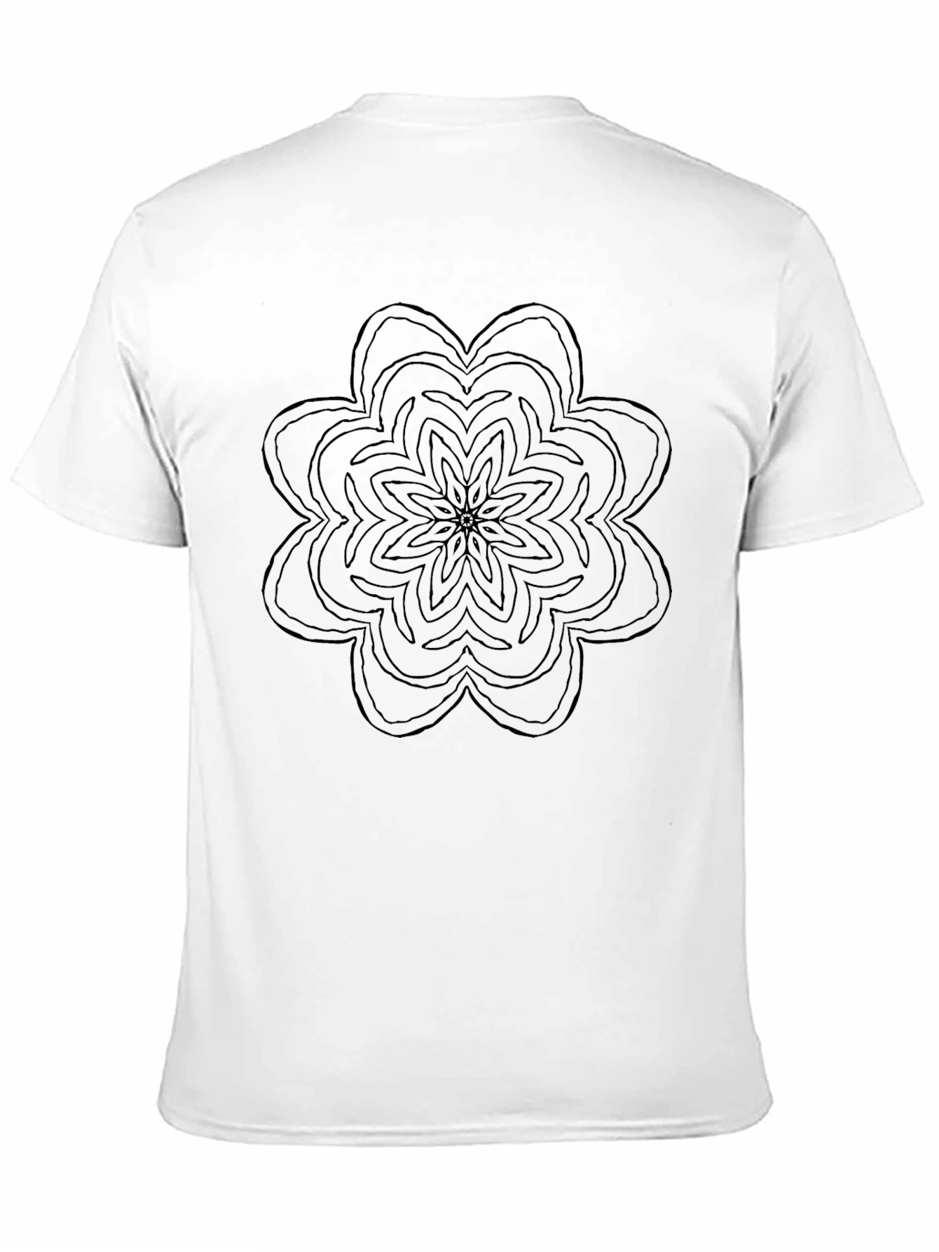 Black Mandala Graphic Print Crew Neck T-Shirt