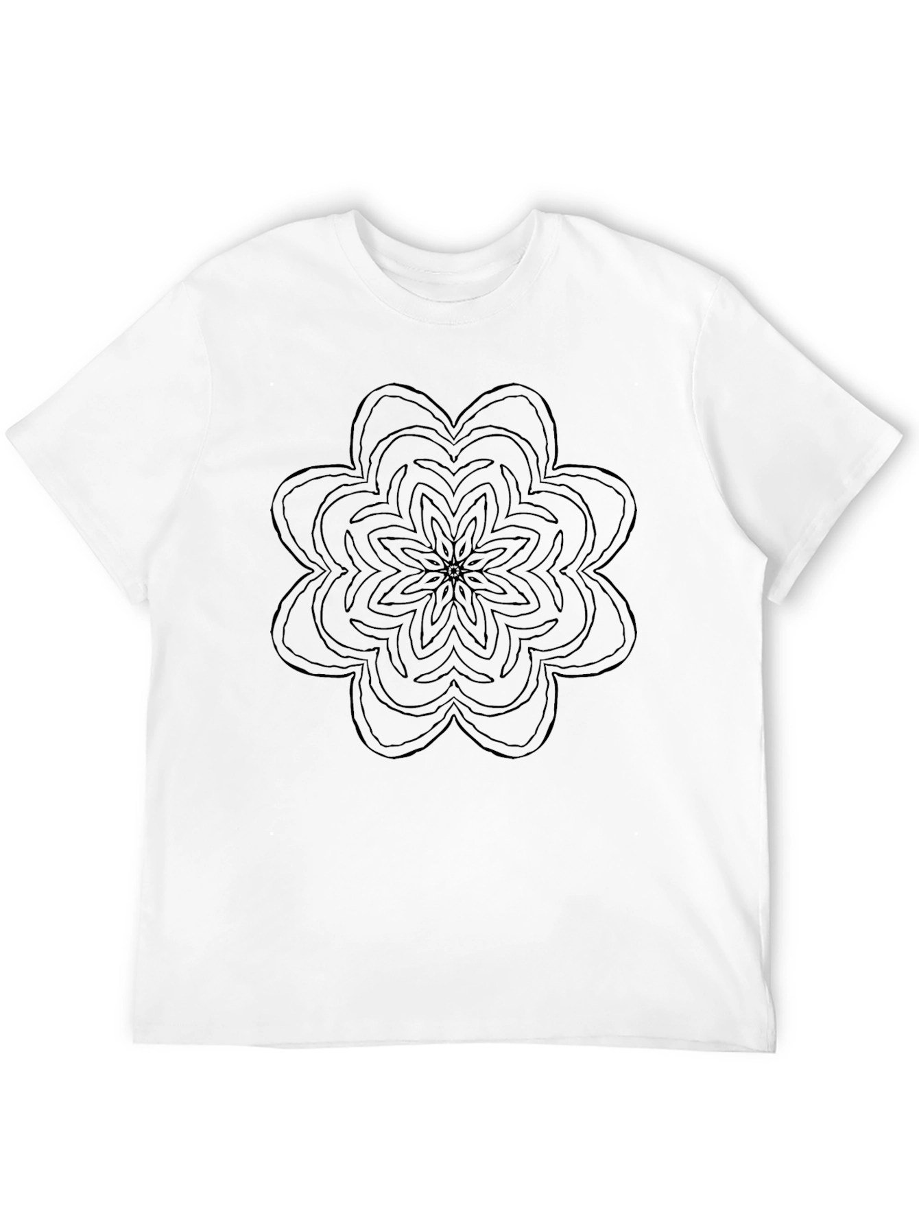 Black Mandala Graphic Print Crew Neck T-Shirt