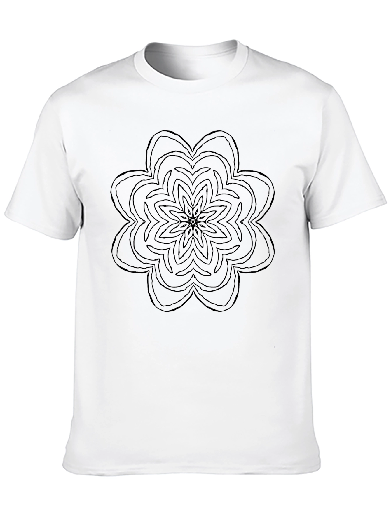 Black Mandala Graphic Print Crew Neck T-Shirt