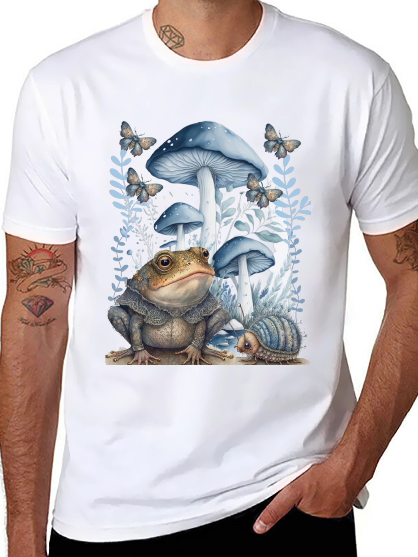 Frog and Mushroom T-Shirt - Whimsical Design
