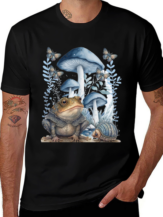 Frog and Mushroom T-Shirt - Whimsical Design