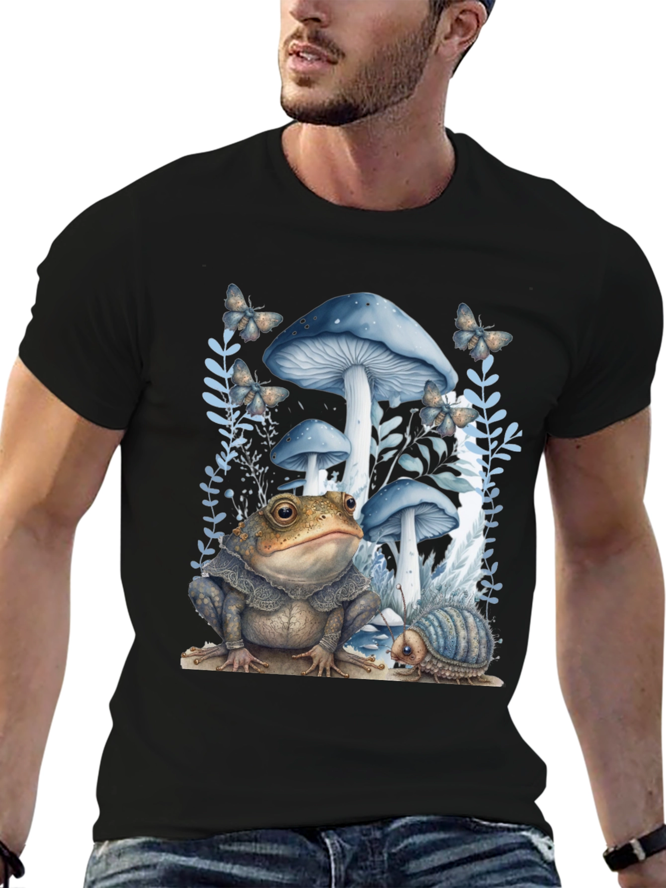 Frog and Mushroom T-Shirt - Whimsical Design