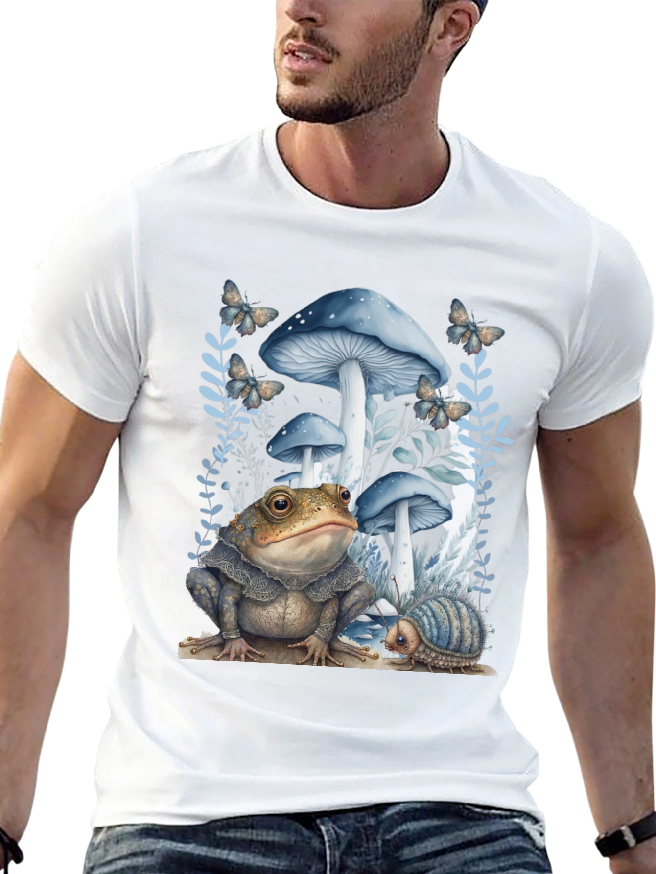 Frog and Mushroom T-Shirt - Whimsical Design