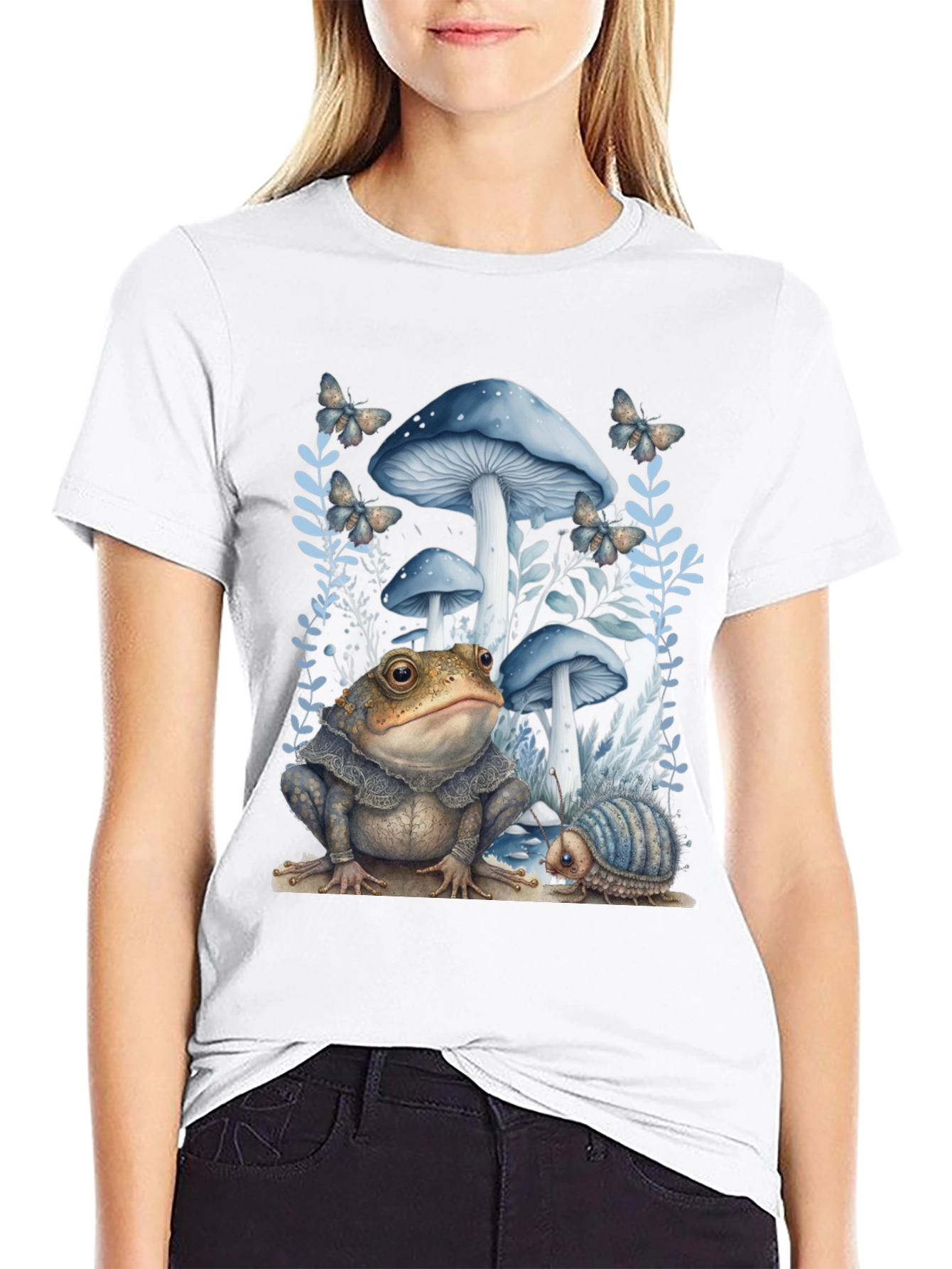 Frog and Mushroom T-Shirt - Whimsical Design