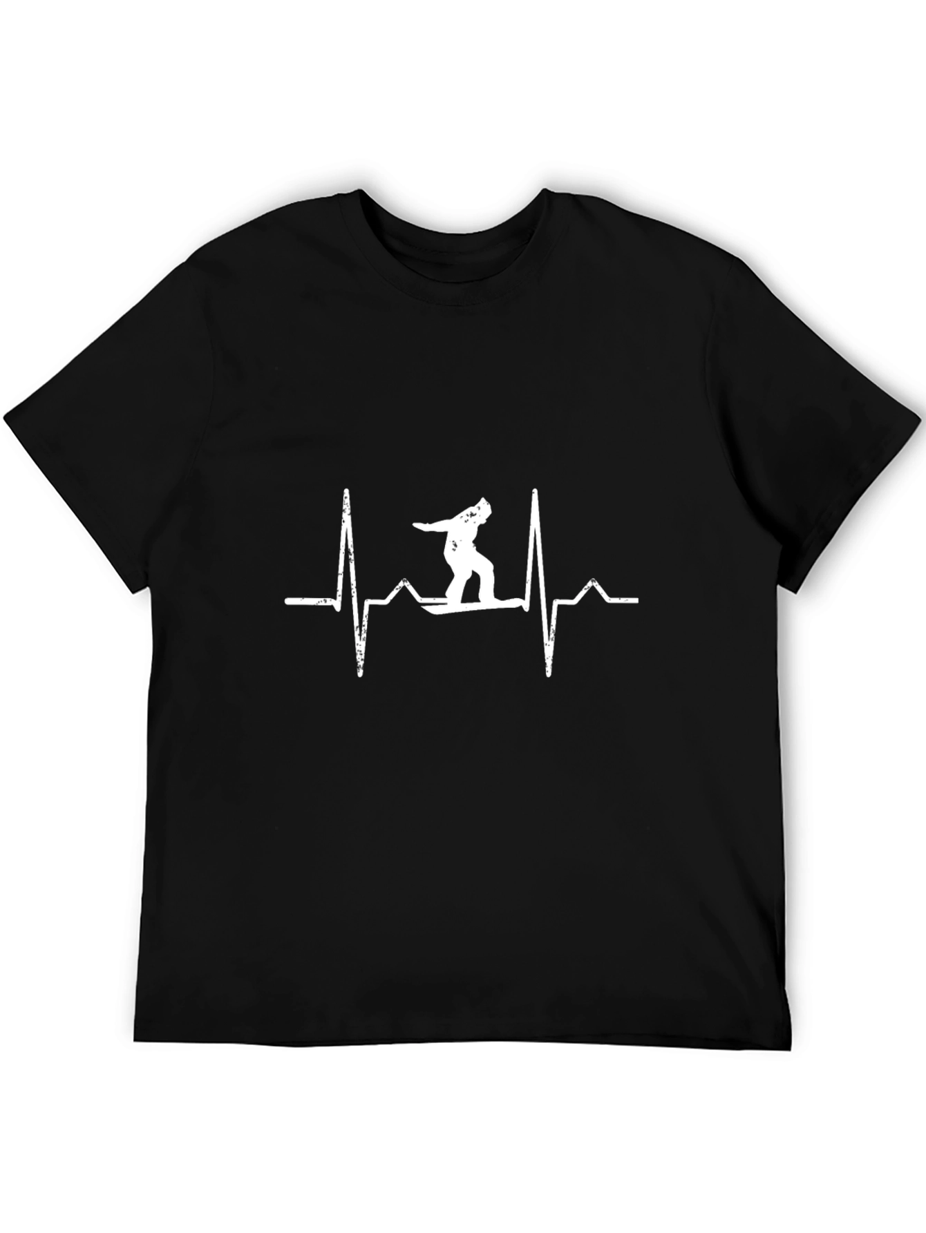 Snowboard Heartbeat T-Shirt - Black