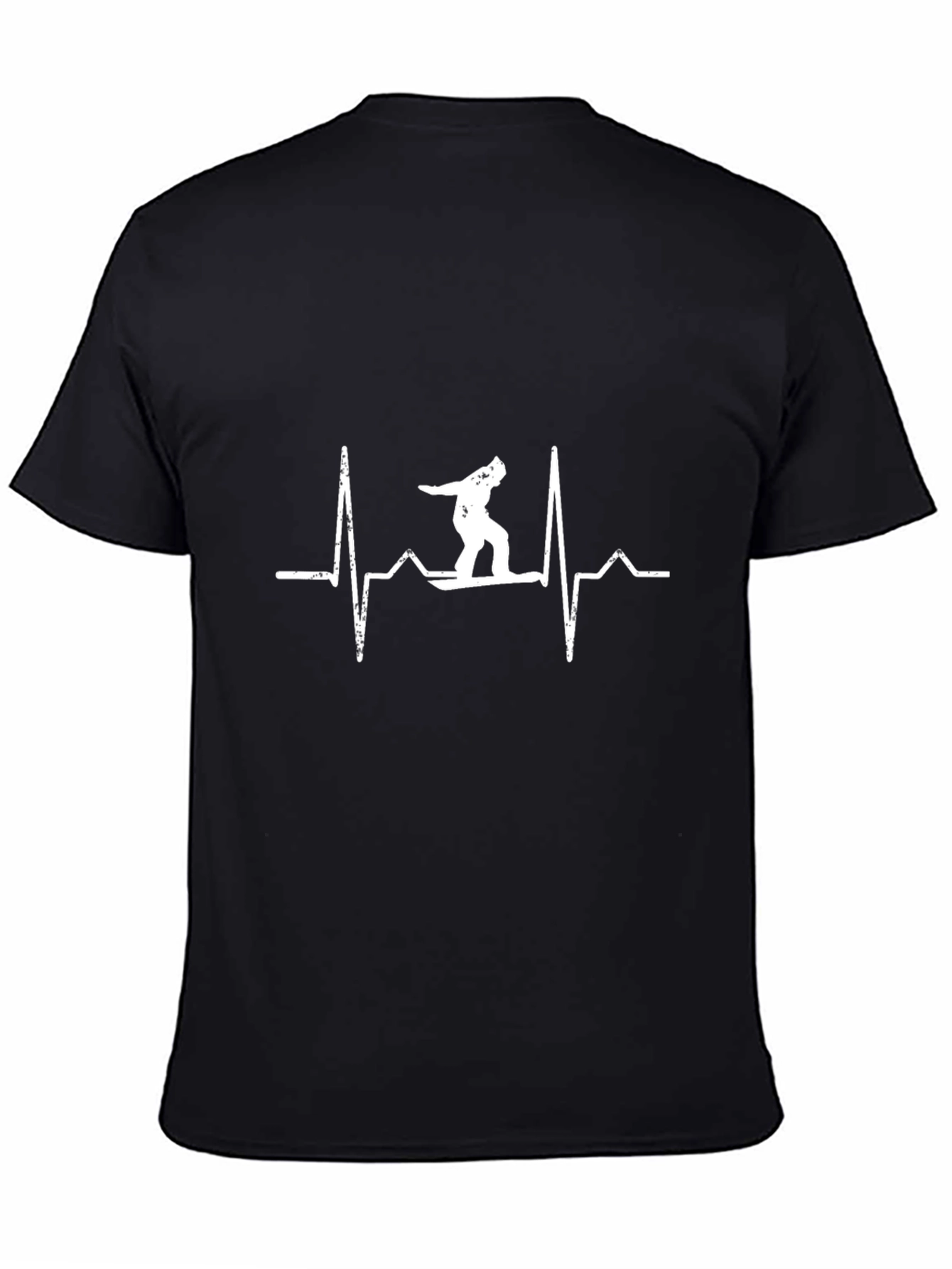 Snowboard Heartbeat T-Shirt - Black