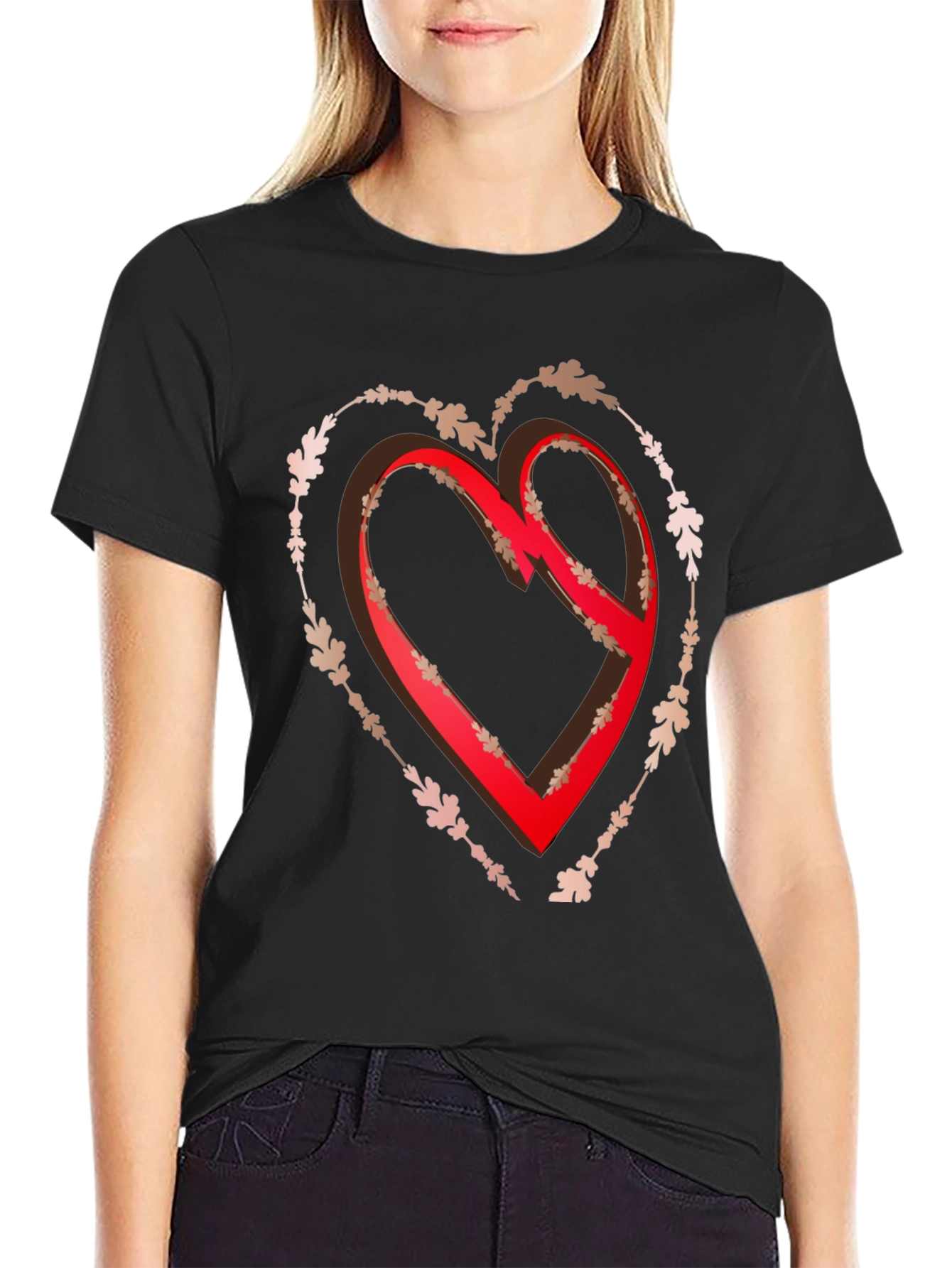 Heart Graphic Tee - Black
