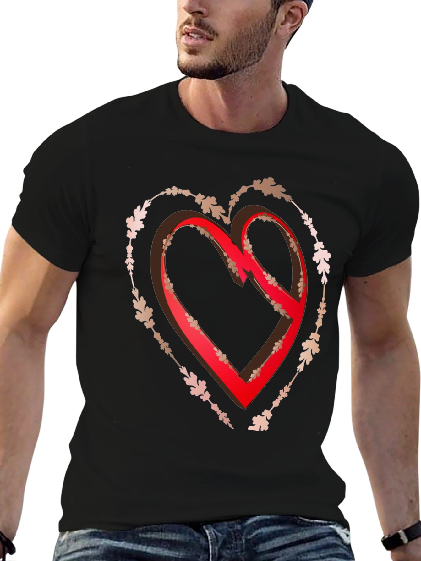 Heart Graphic Tee - Black