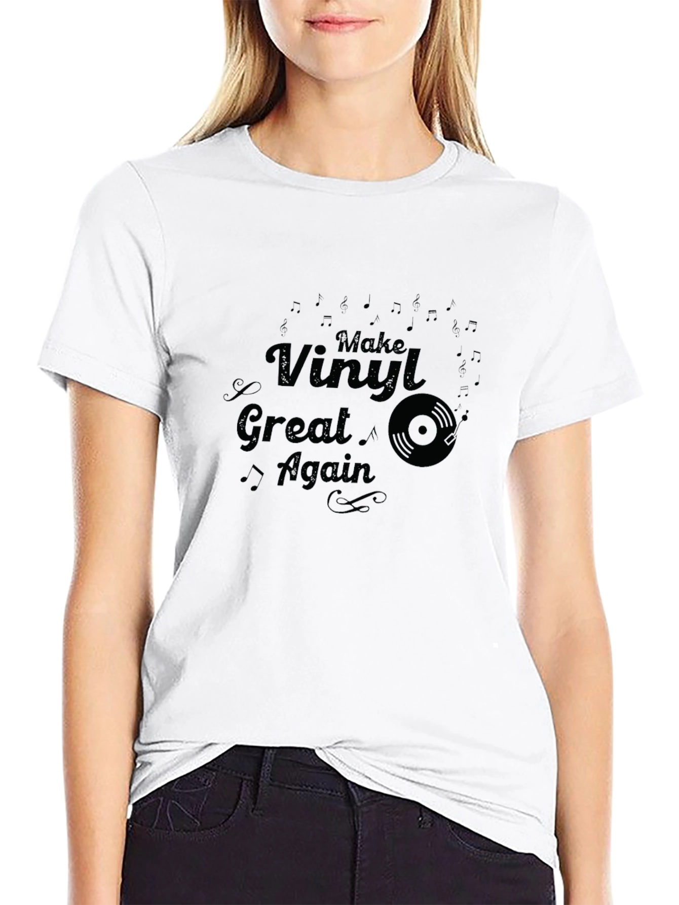 Make Vinyl Great Again Graphic Tee - Black