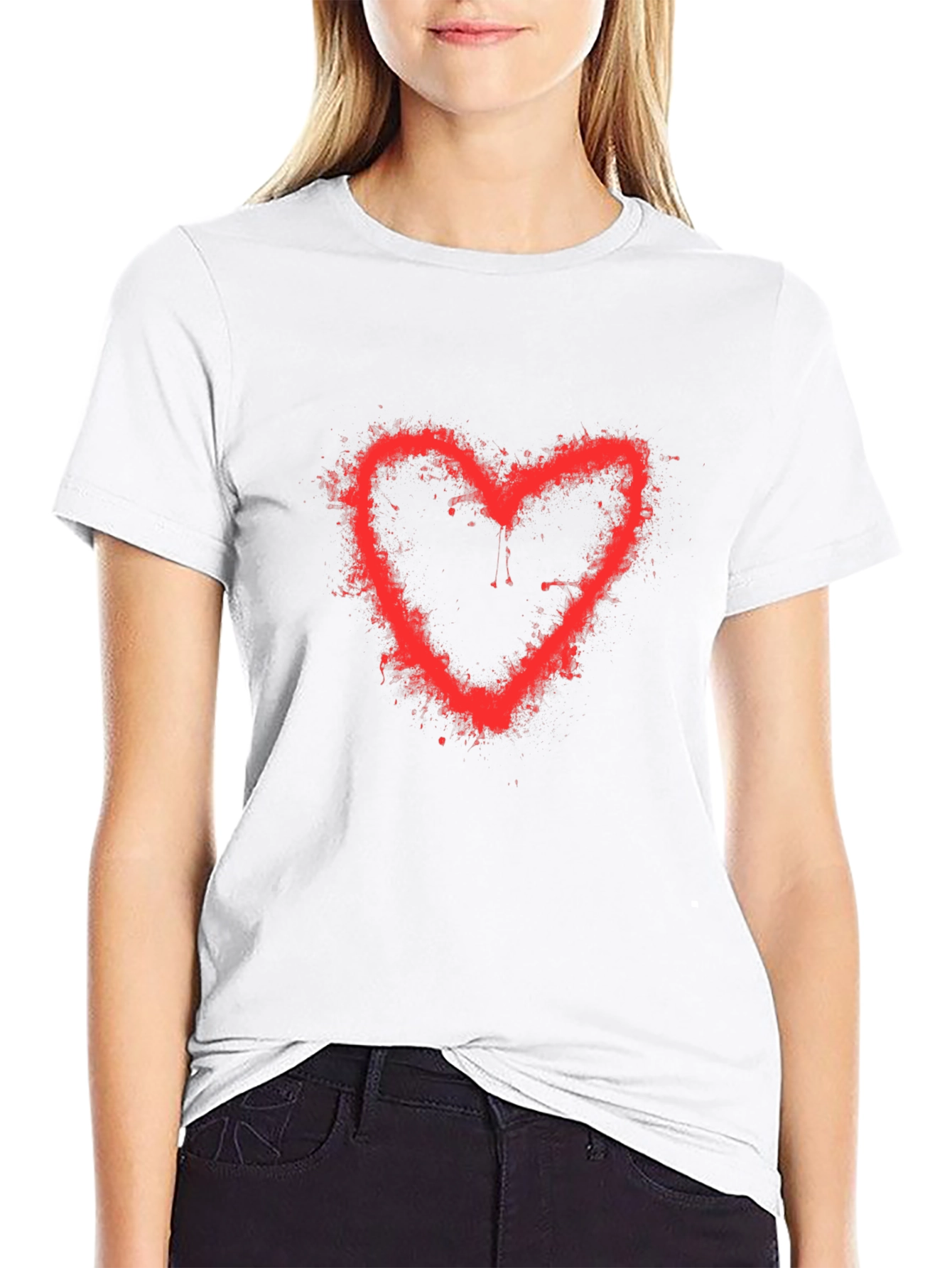 Red Heart Spray Paint T-Shirt