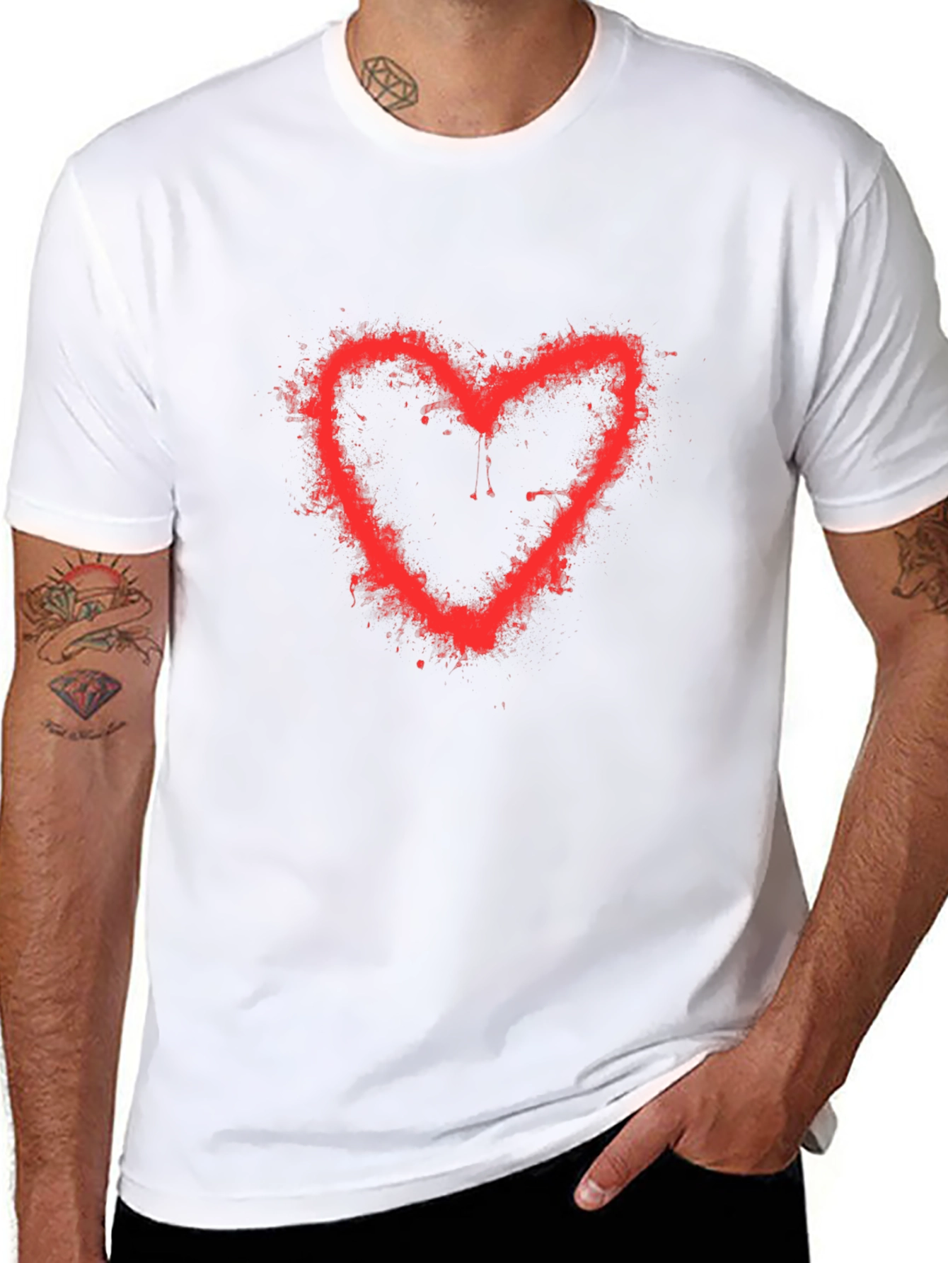 Red Heart Spray Paint T-Shirt