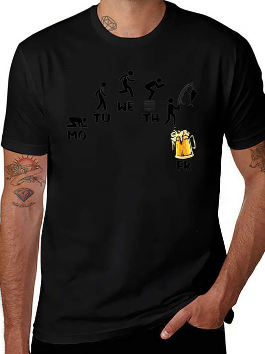 Funny Weekday Progression Black T-Shirt