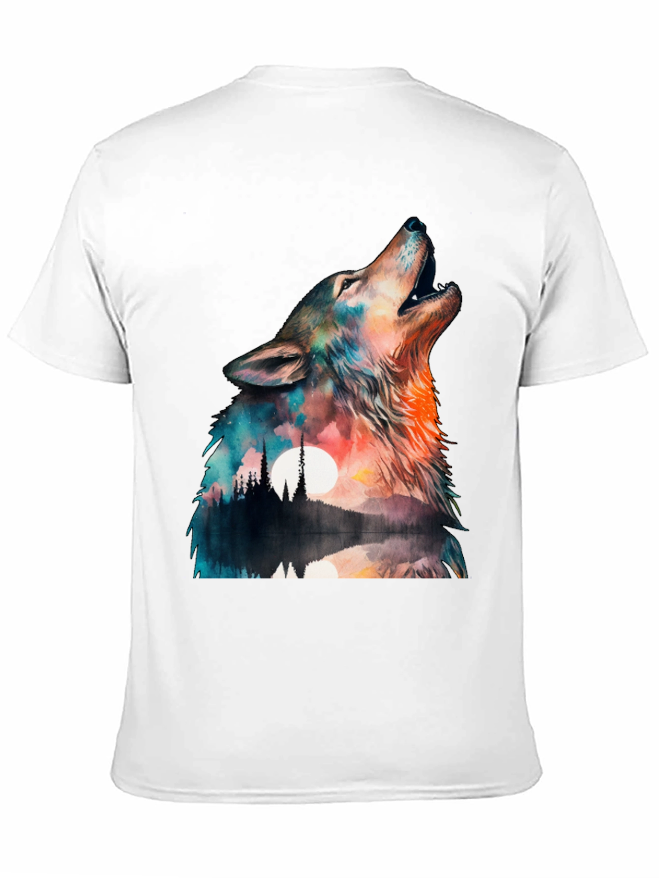 Wolf Landscape Graphic Tee - Mens Black T-Shirt