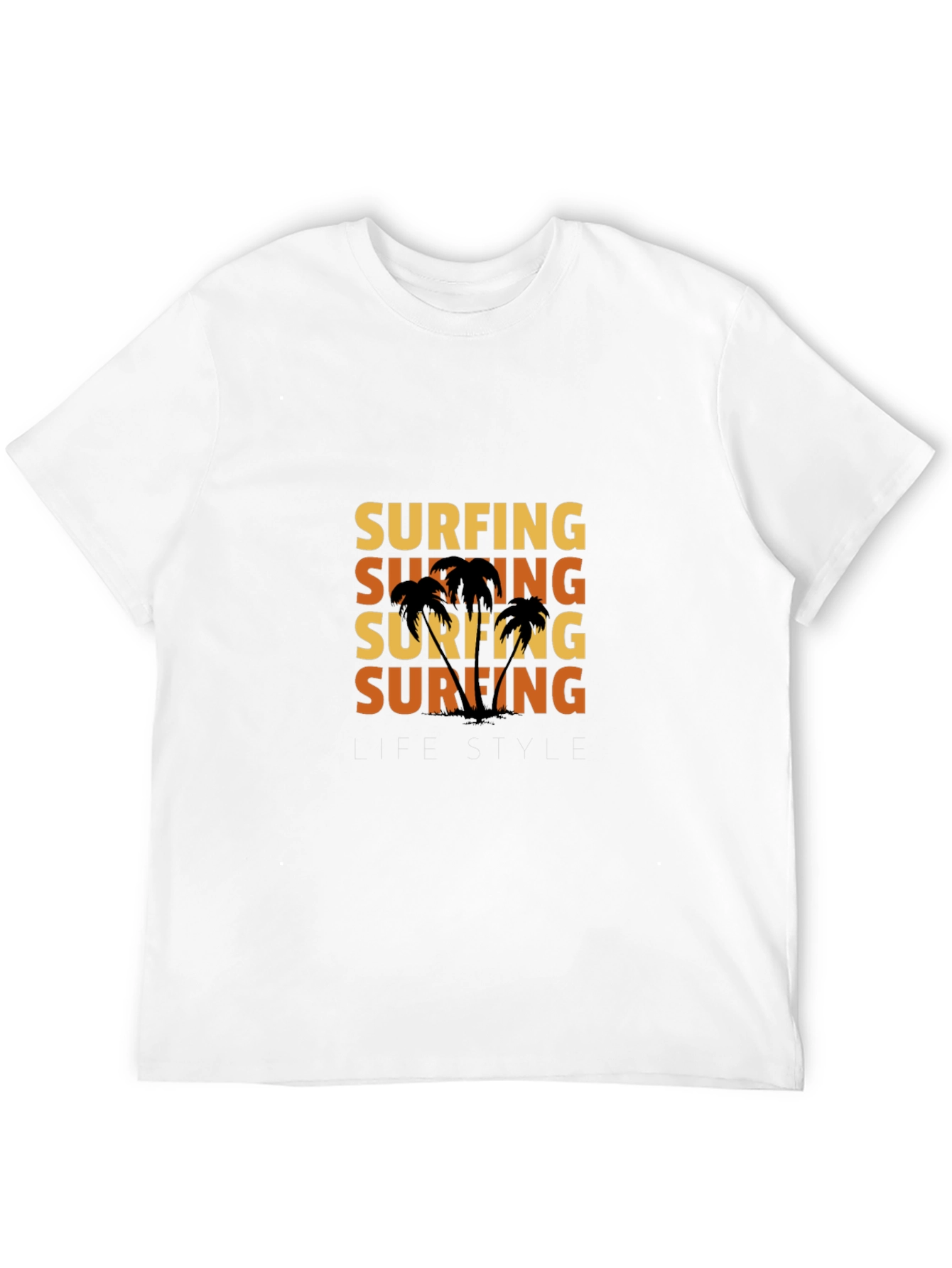 Surfing Lifestyle Graphic T-Shirt - Black