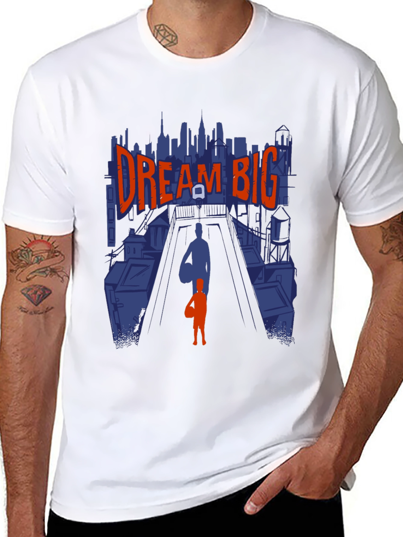 Dream Big Graphic Tee - Inspiring Basketball Design