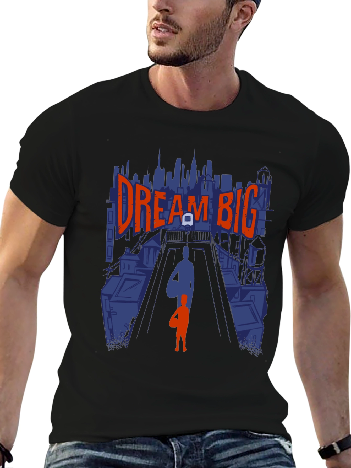 Dream Big Graphic Tee - Inspiring Basketball Design