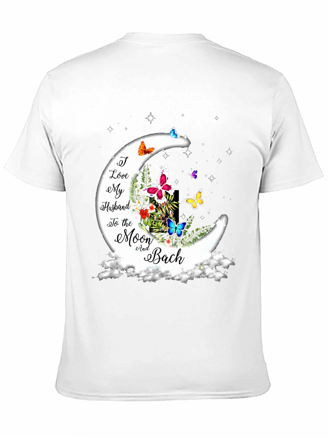 I Love My Husband Moon Butterfly Graphic Tee