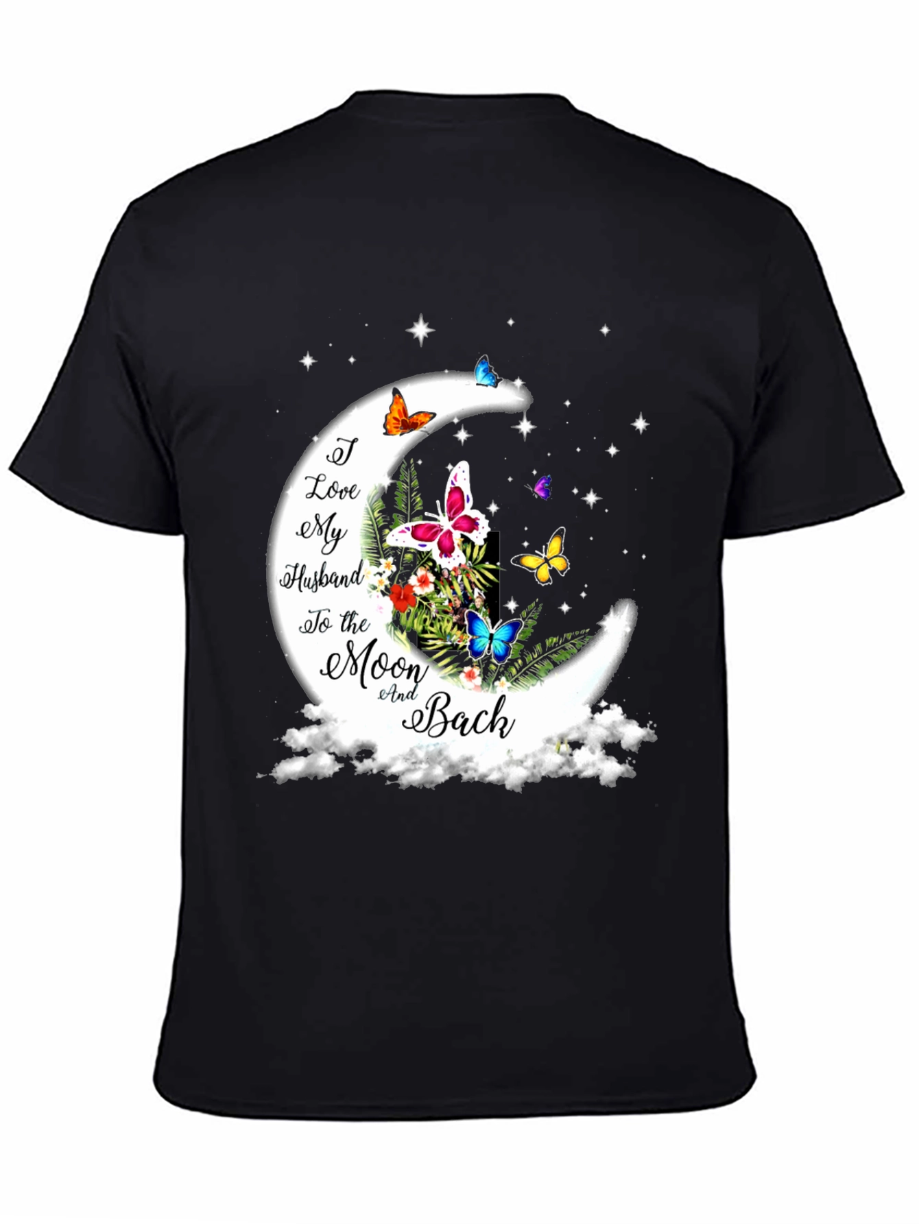 I Love My Husband Moon Butterfly Graphic Tee