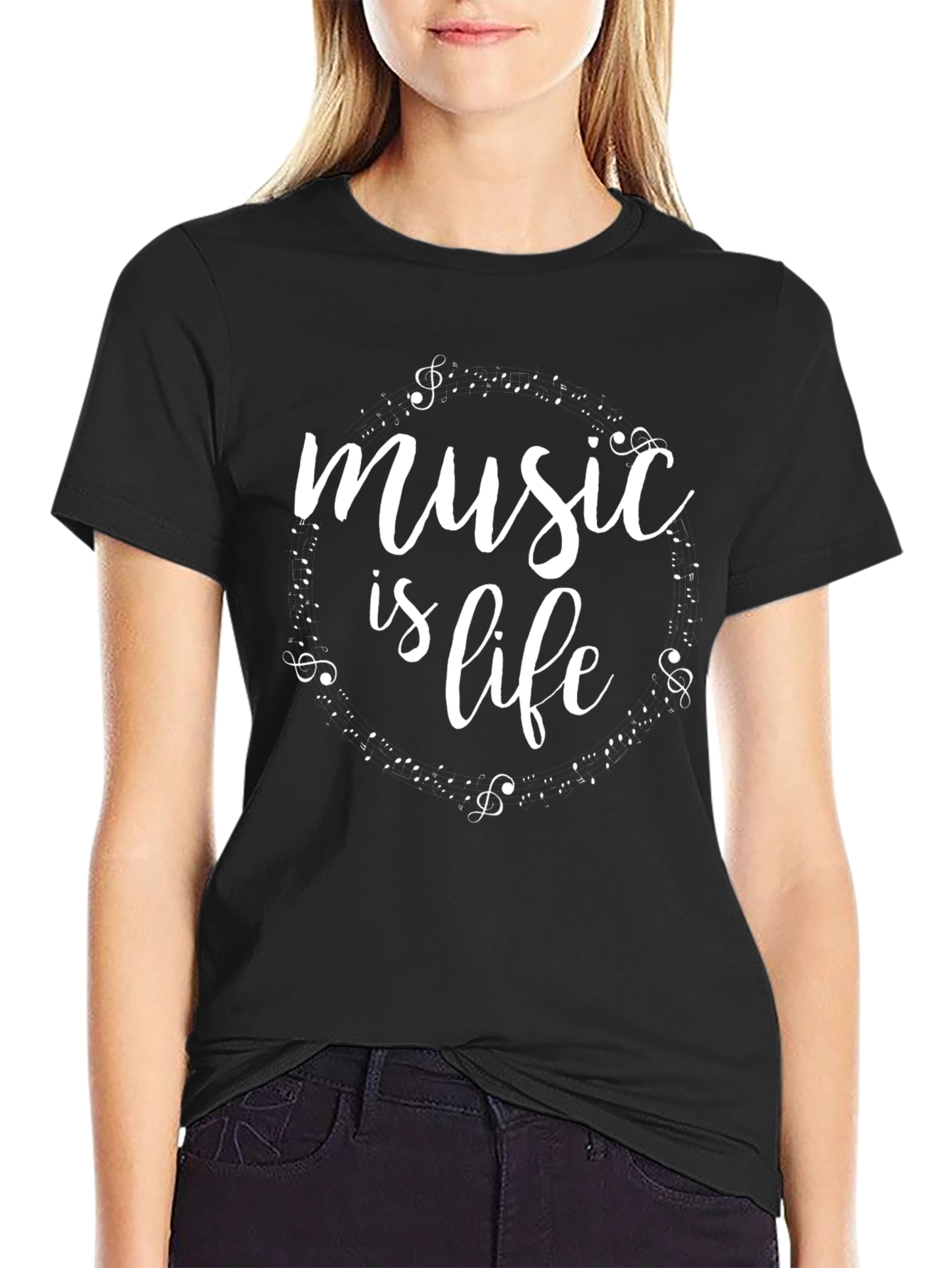 Music is Life Black T-Shirt