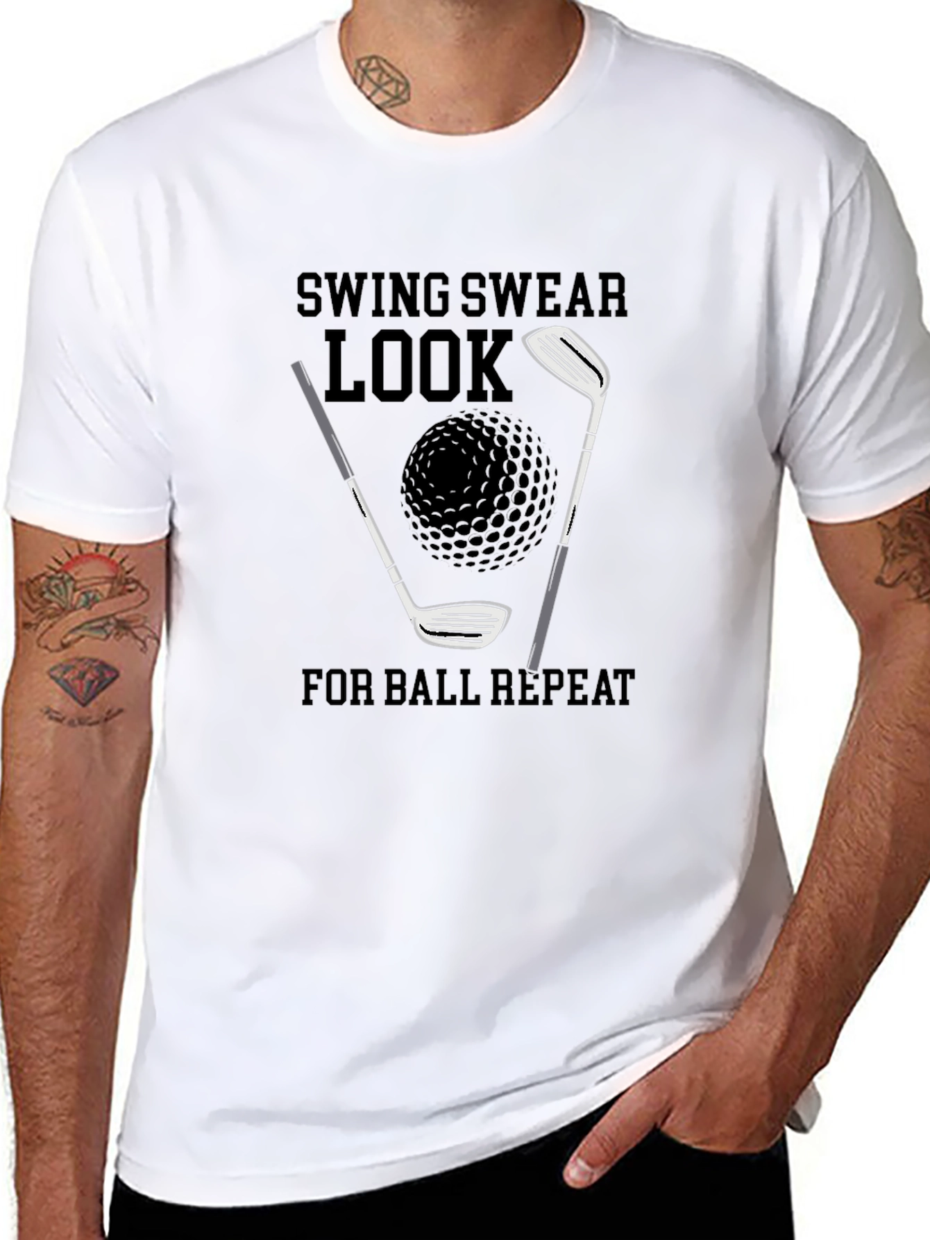 Golf T-Shirt: Swing Swear Look Repeat