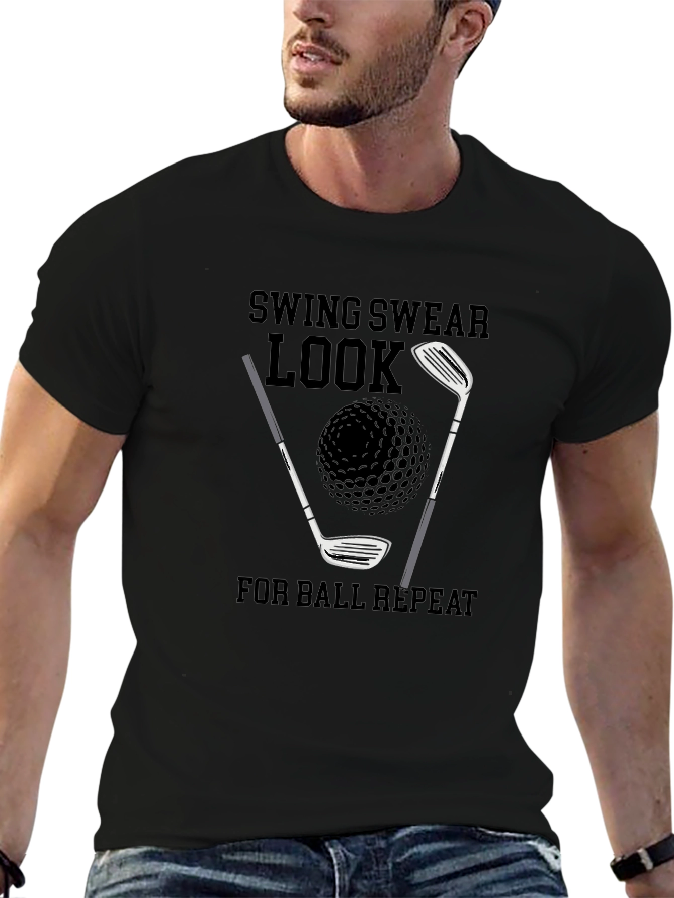 Golf T-Shirt: Swing Swear Look Repeat