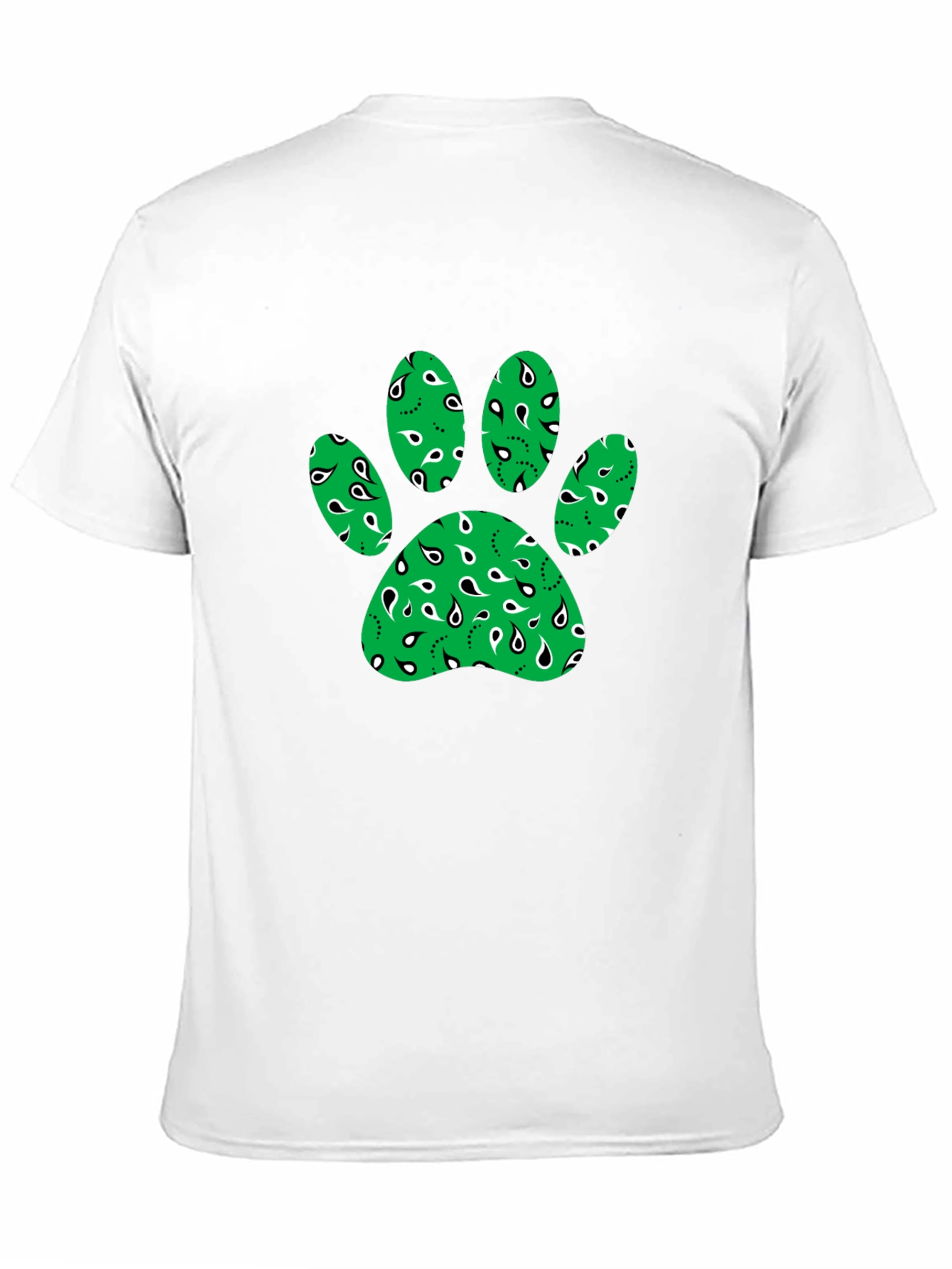 Green Paw Print Bandana Design T-Shirt