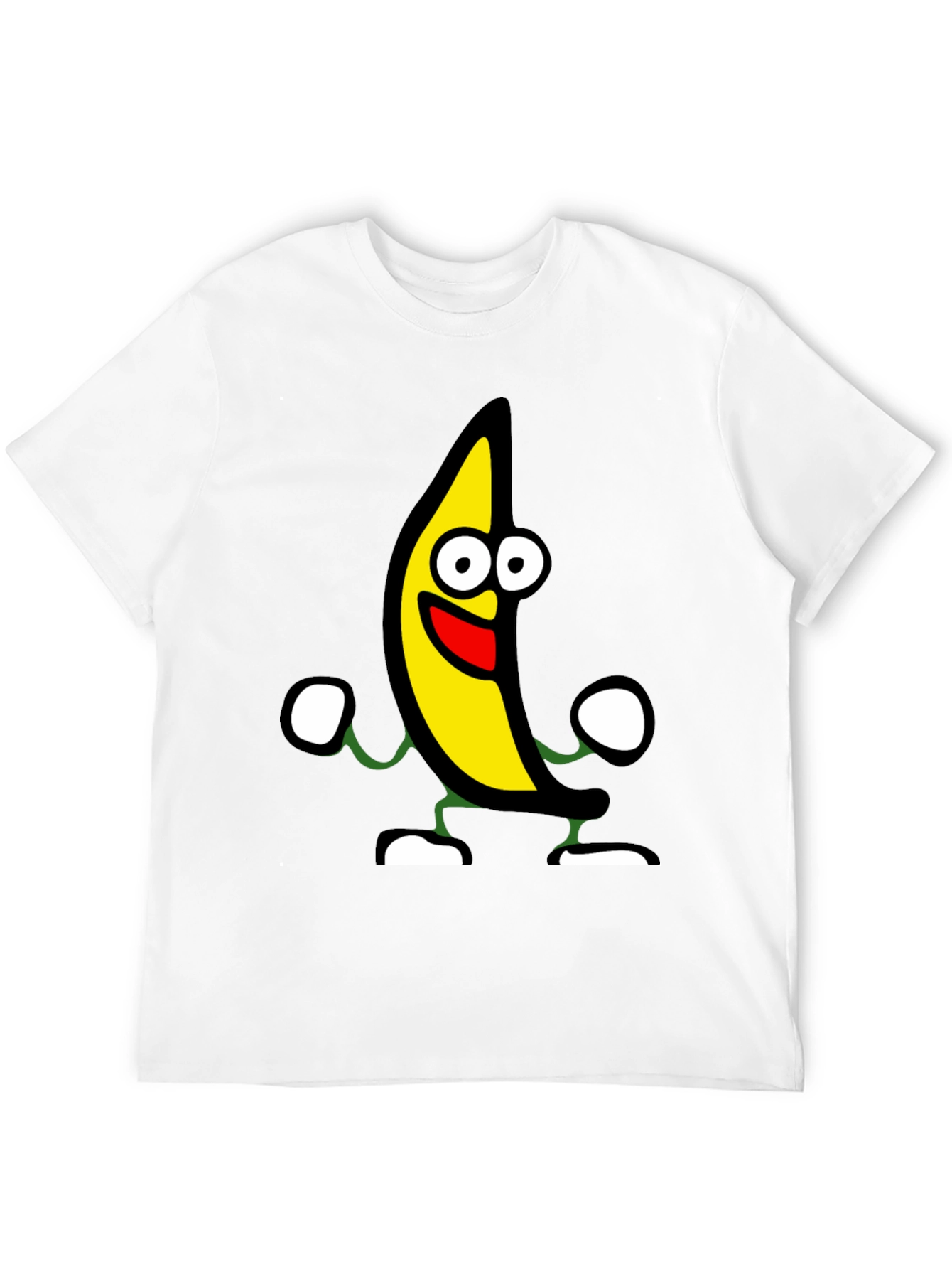 Funny Banana Cartoon Graphic Black T-Shirt