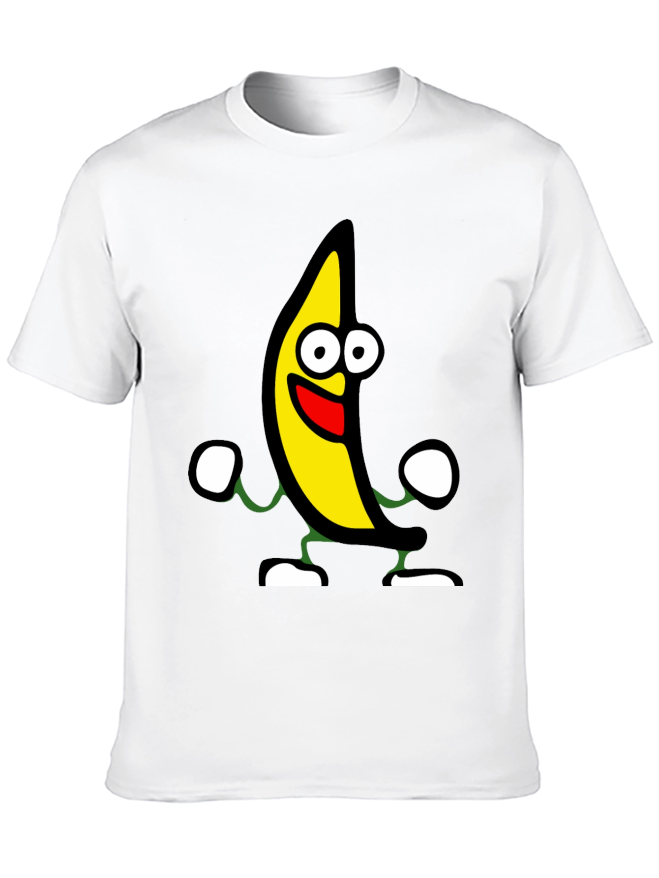 Funny Banana Cartoon Graphic Black T-Shirt
