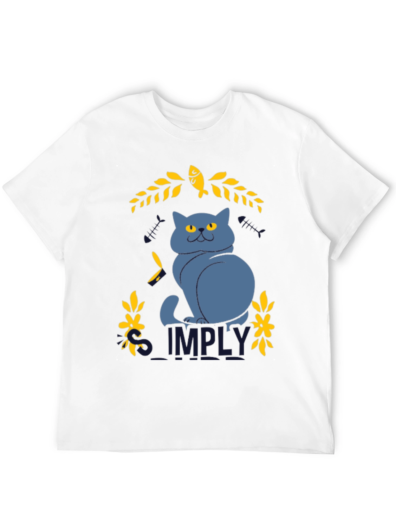 Simply Cat Graphic Tee - Black Cotton T-Shirt