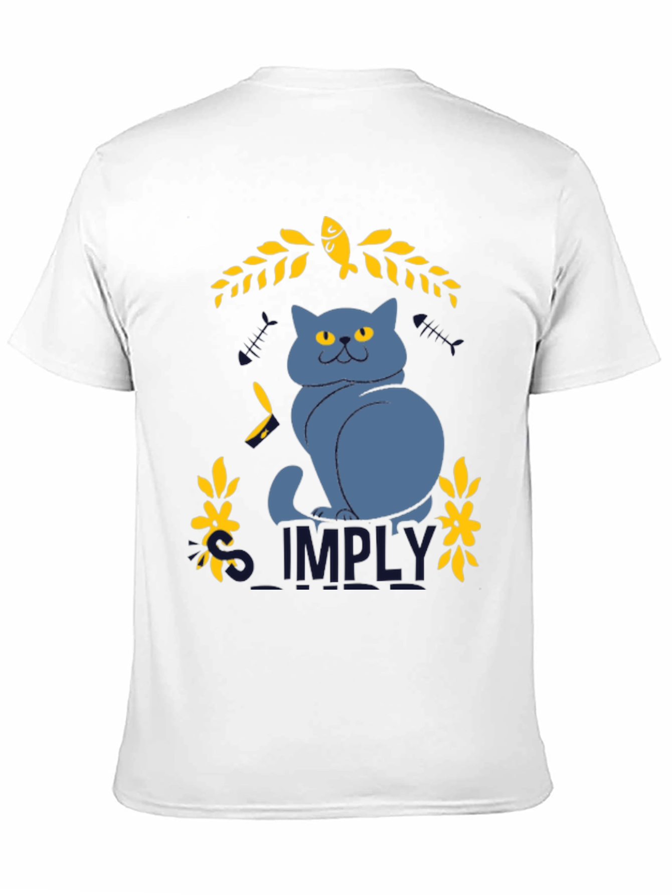 Simply Cat Graphic Tee - Black Cotton T-Shirt