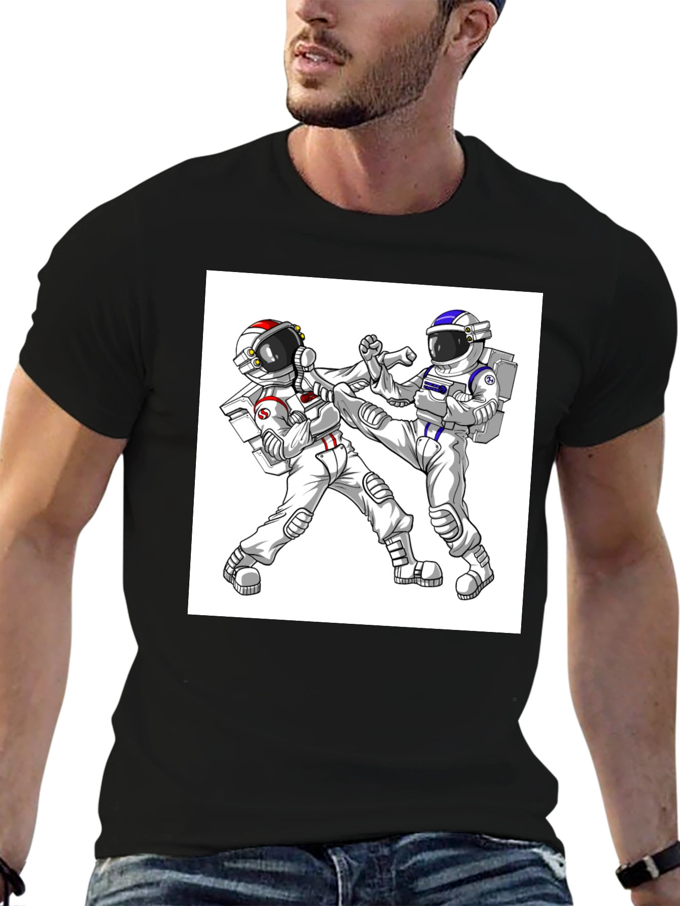Astronaut Martial Arts Graphic T-Shirt