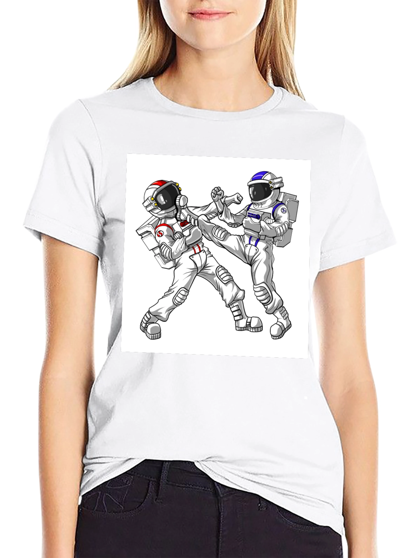 Astronaut Martial Arts Graphic T-Shirt