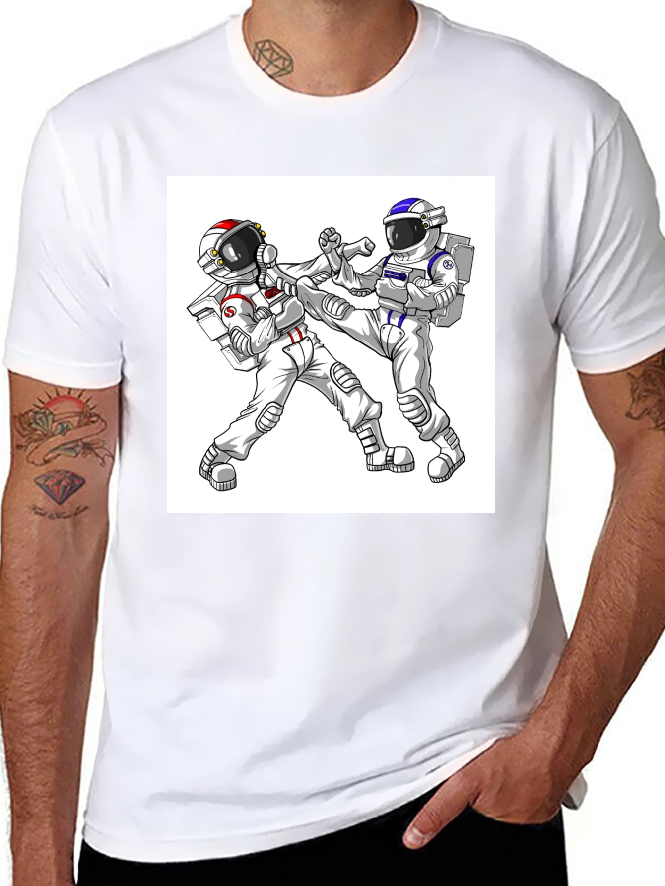 Astronaut Martial Arts Graphic T-Shirt