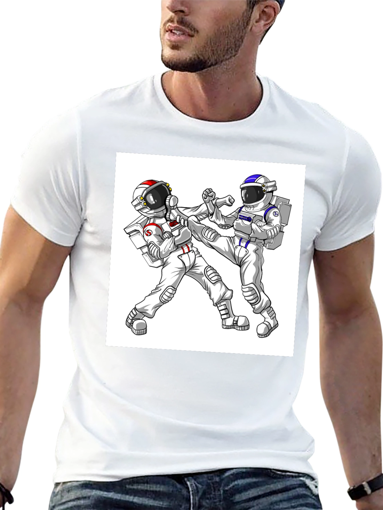 Astronaut Martial Arts Graphic T-Shirt
