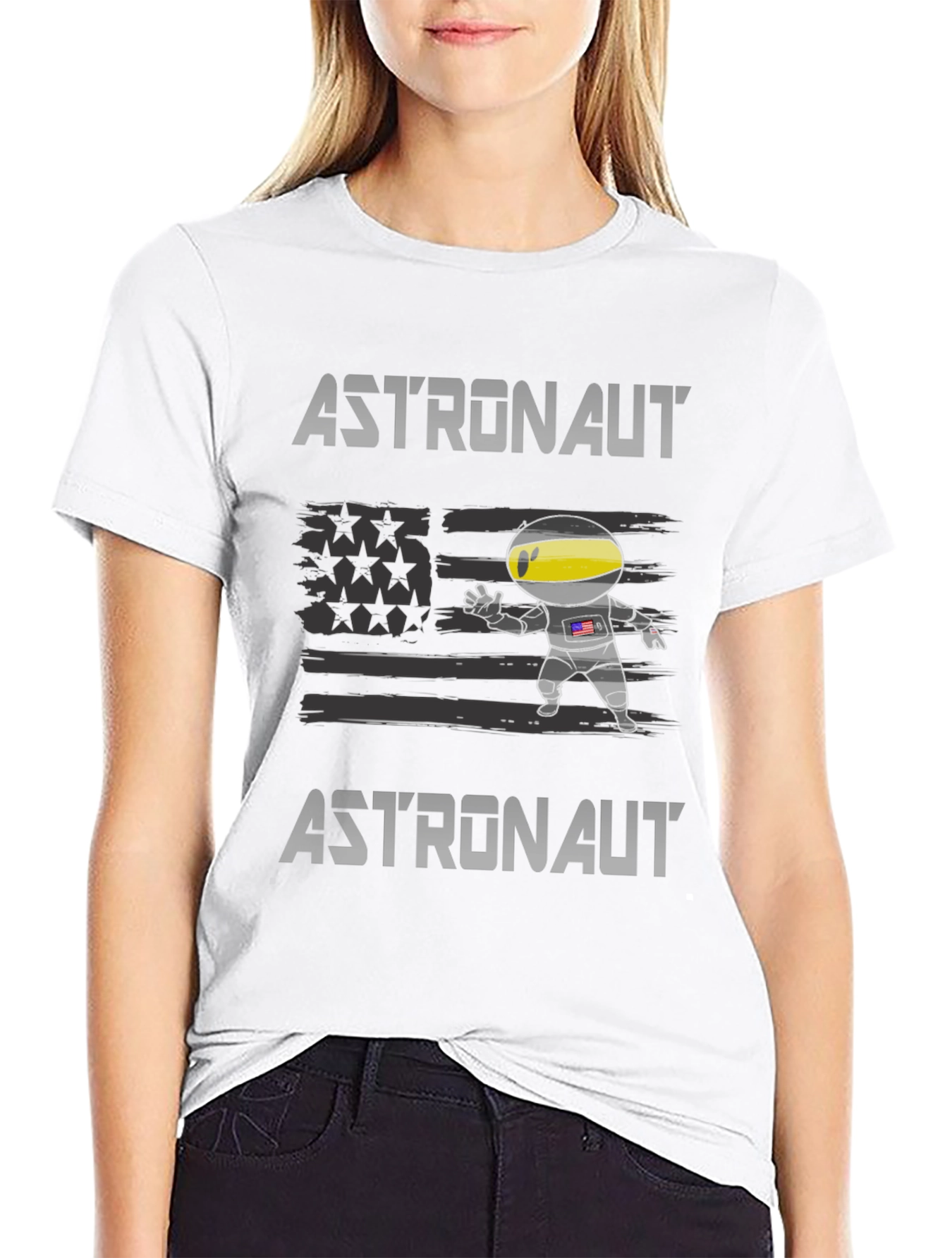 Astronaut American Flag Graphic Tee