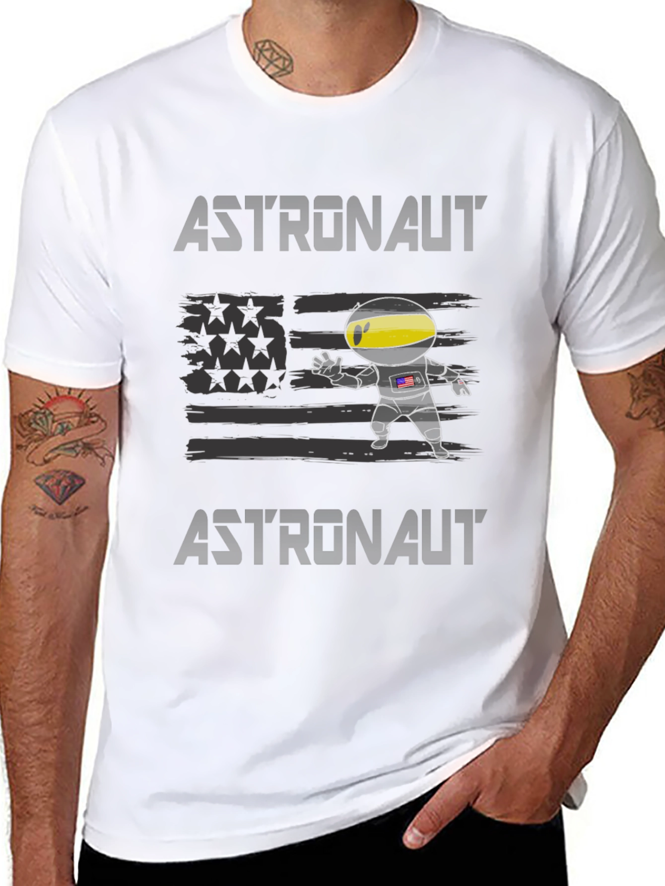 Astronaut American Flag Graphic Tee