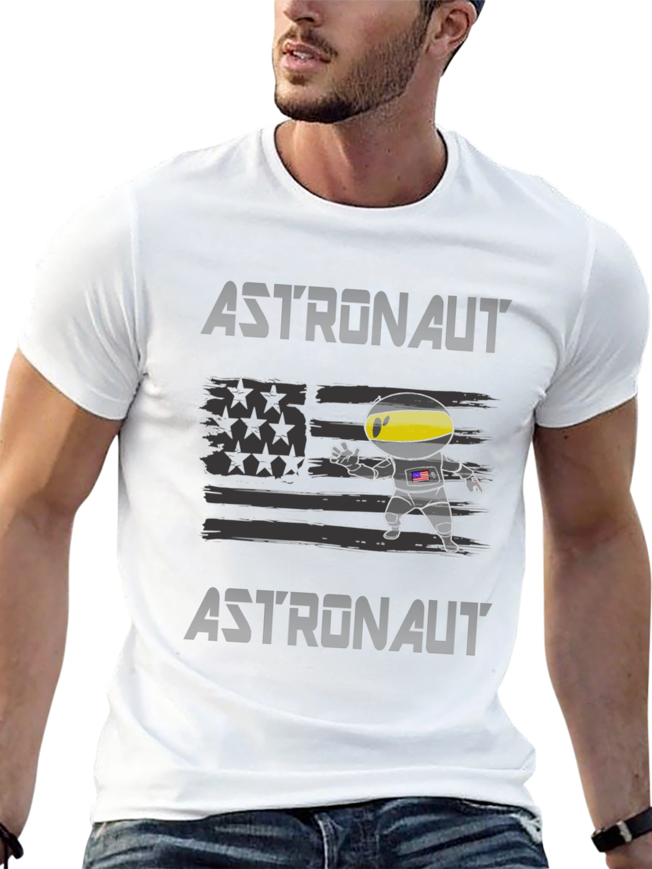 Astronaut American Flag Graphic Tee