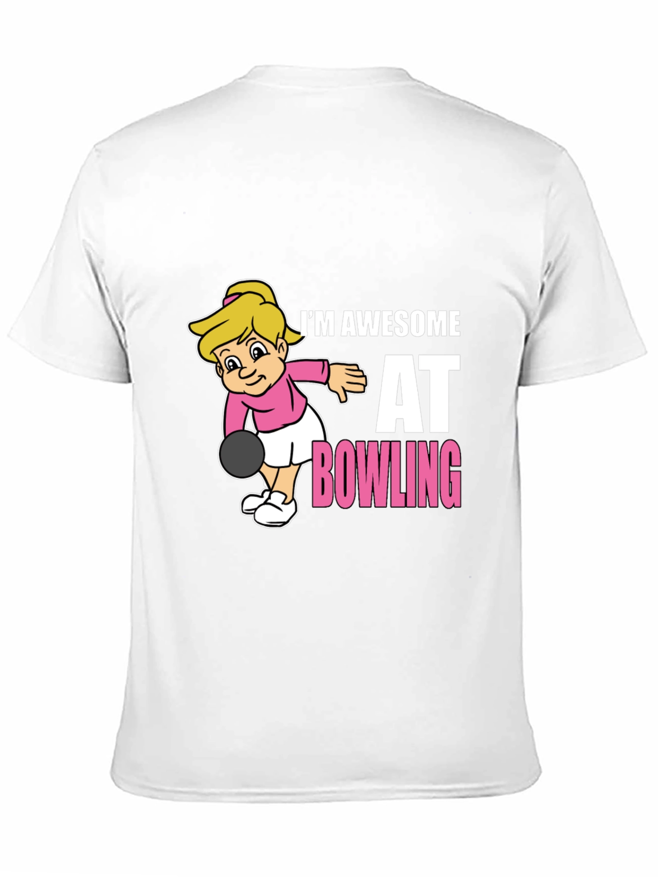 Awesome Bowler T-Shirt - Cartoon Girl Bowling Design