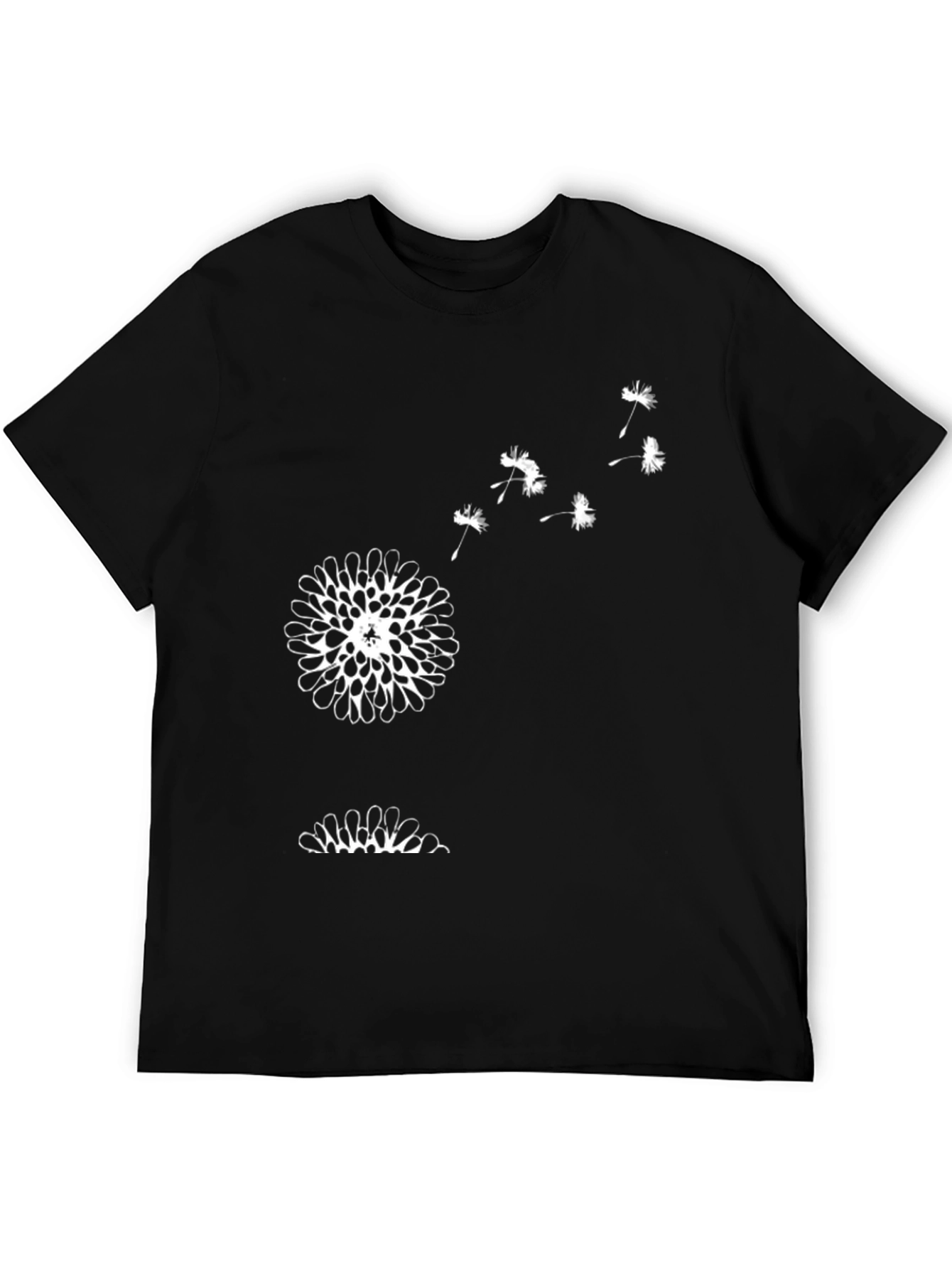 Mens Black Dandelion Graphic Tee