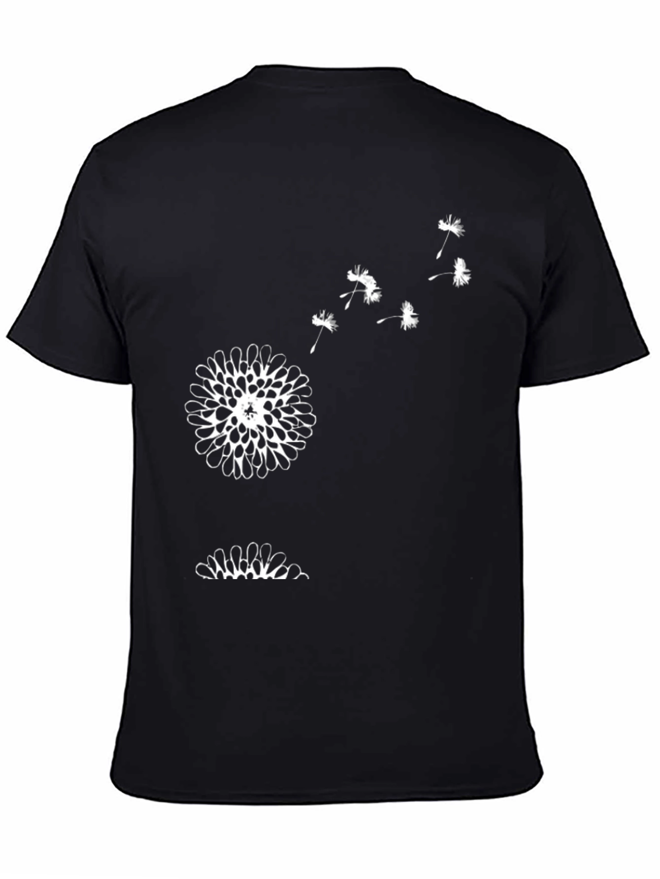 Mens Black Dandelion Graphic Tee