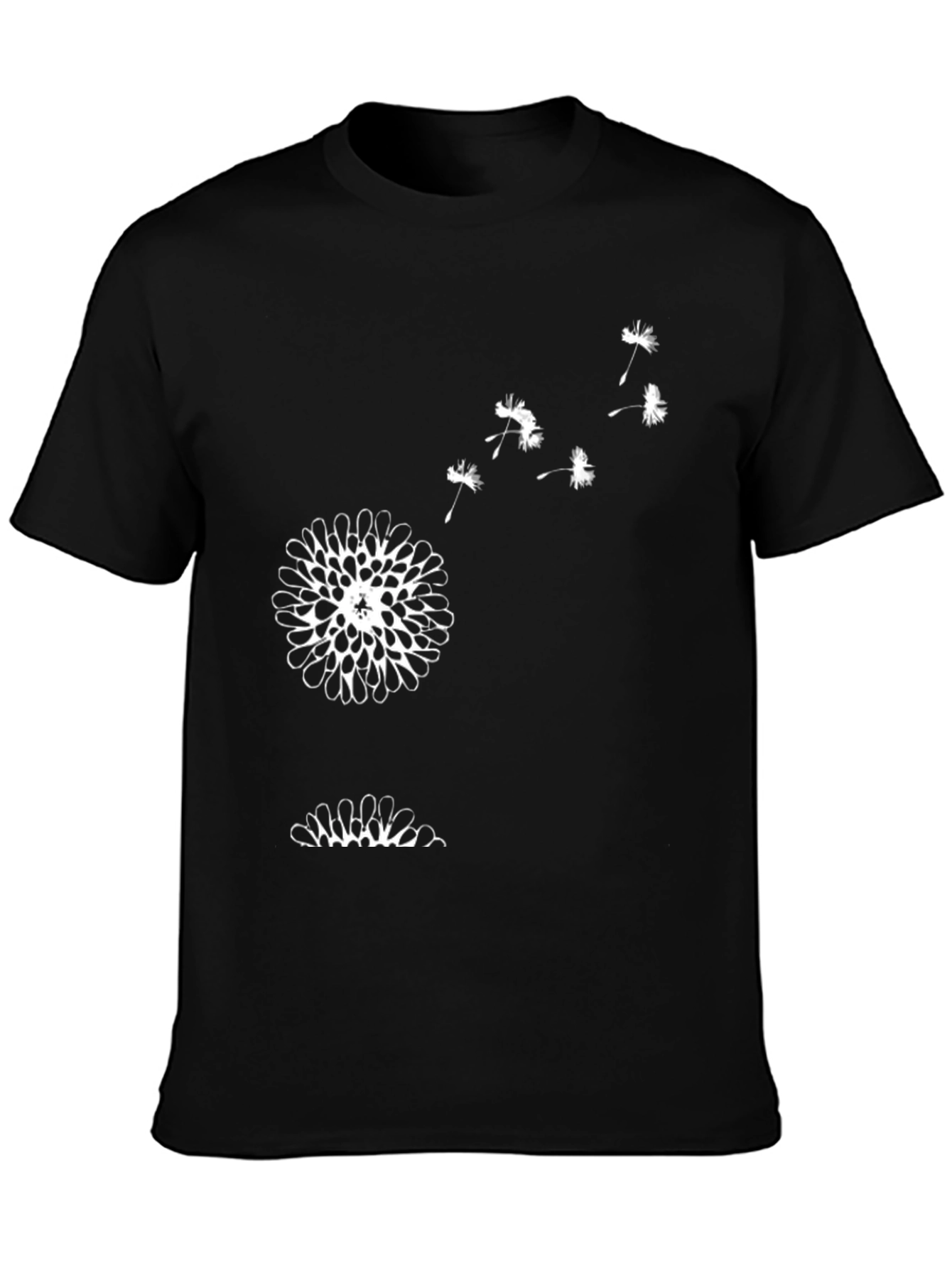Mens Black Dandelion Graphic Tee
