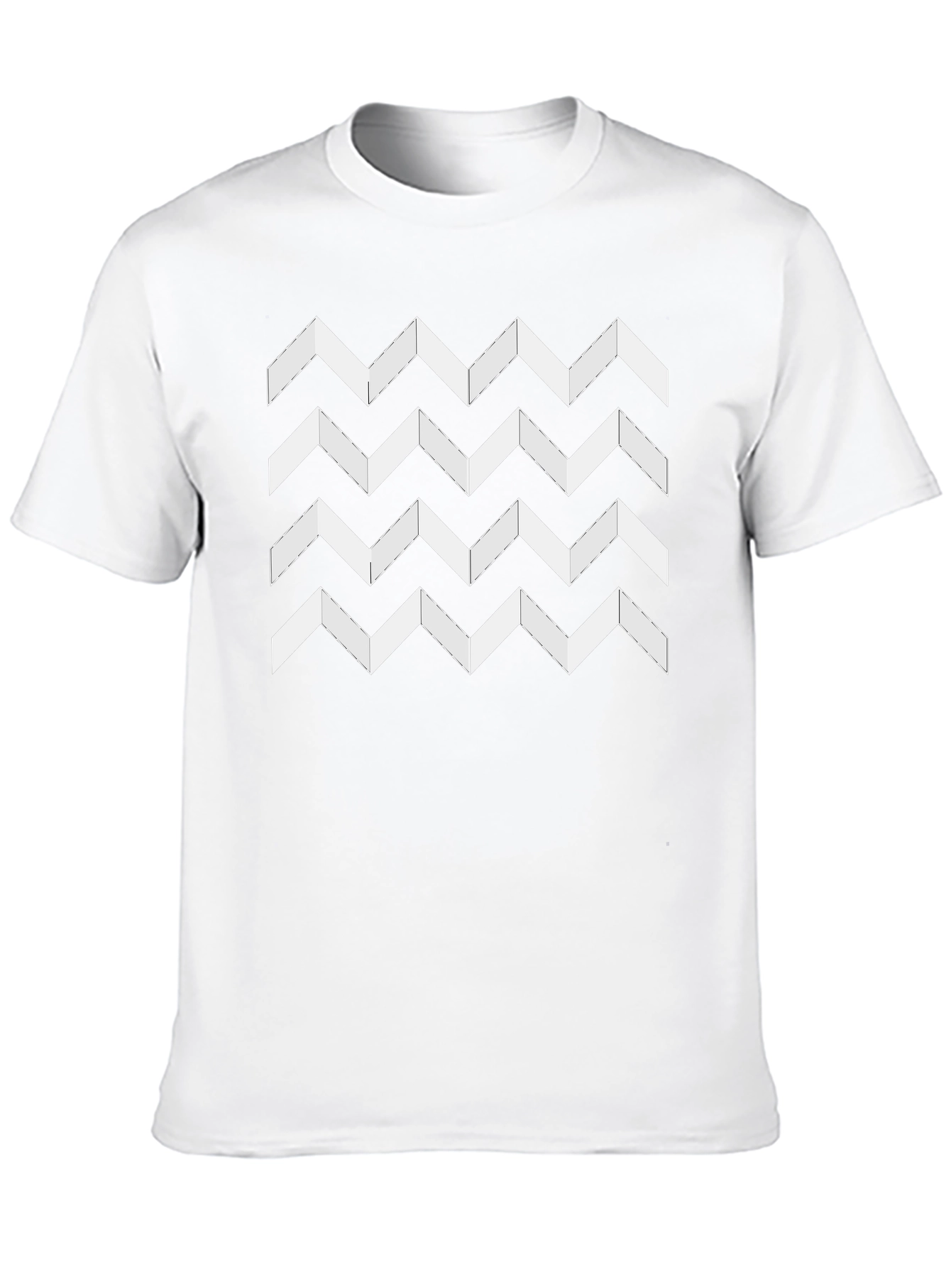 Zig Zag Pattern Black T-Shirt