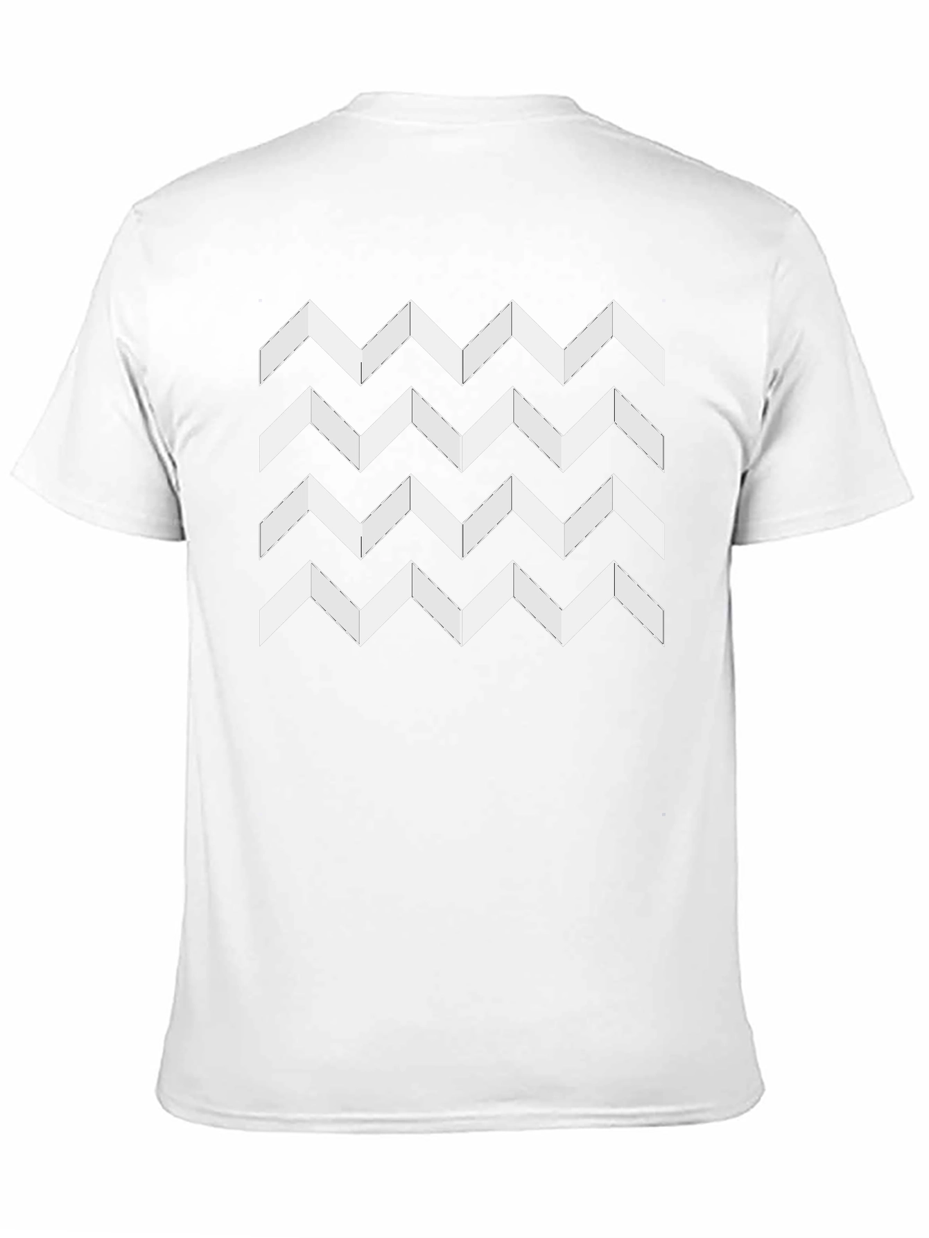 Zig Zag Pattern Black T-Shirt