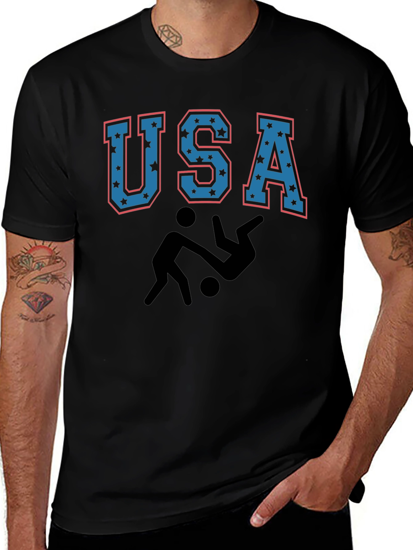 USA Wrestling Graphic Black T-Shirt