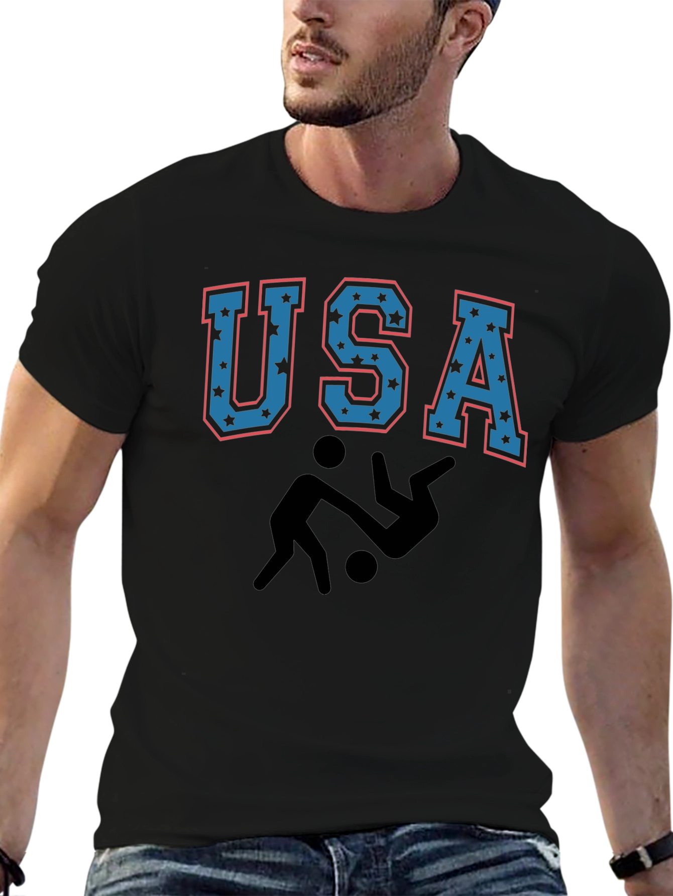 USA Wrestling Graphic Black T-Shirt